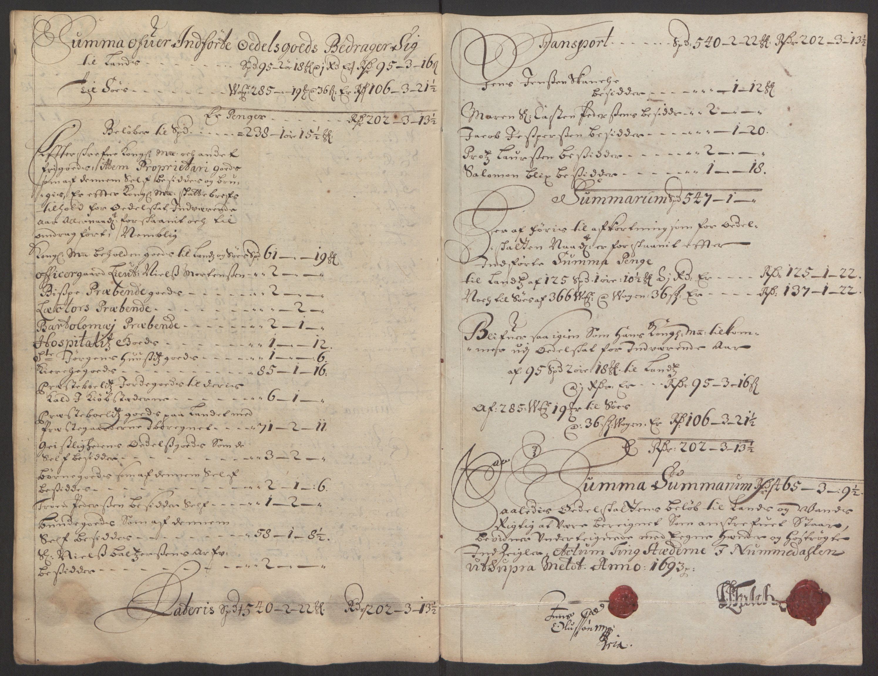 Rentekammeret inntil 1814, Reviderte regnskaper, Fogderegnskap, RA/EA-4092/R64/L4424: Fogderegnskap Namdal, 1692-1695, p. 258