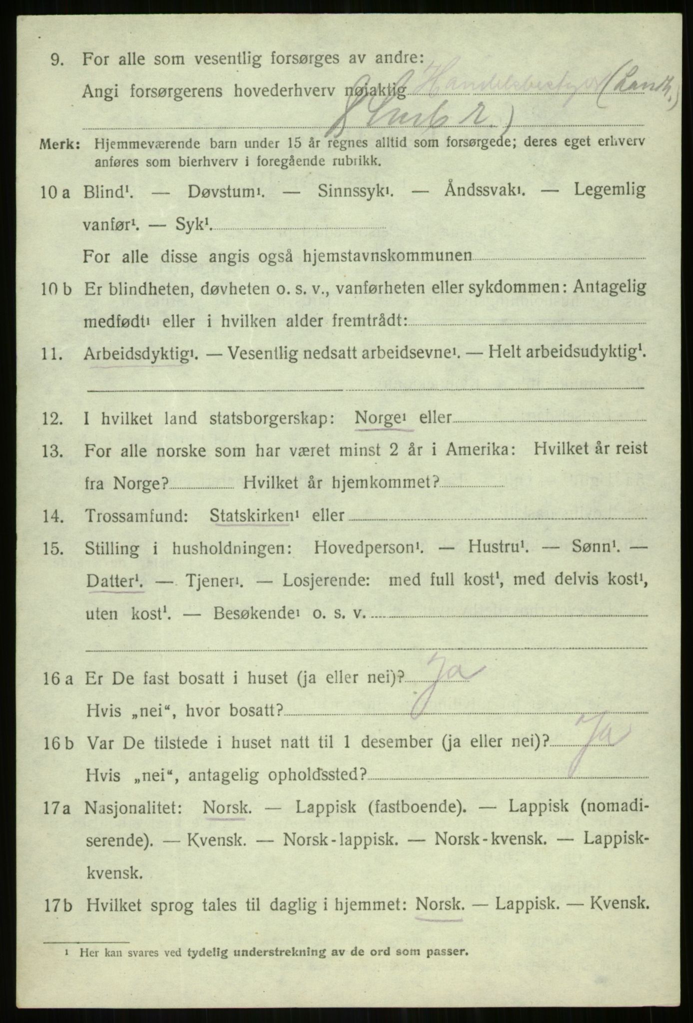 SATØ, 1920 census for Lenvik, 1920, p. 2663