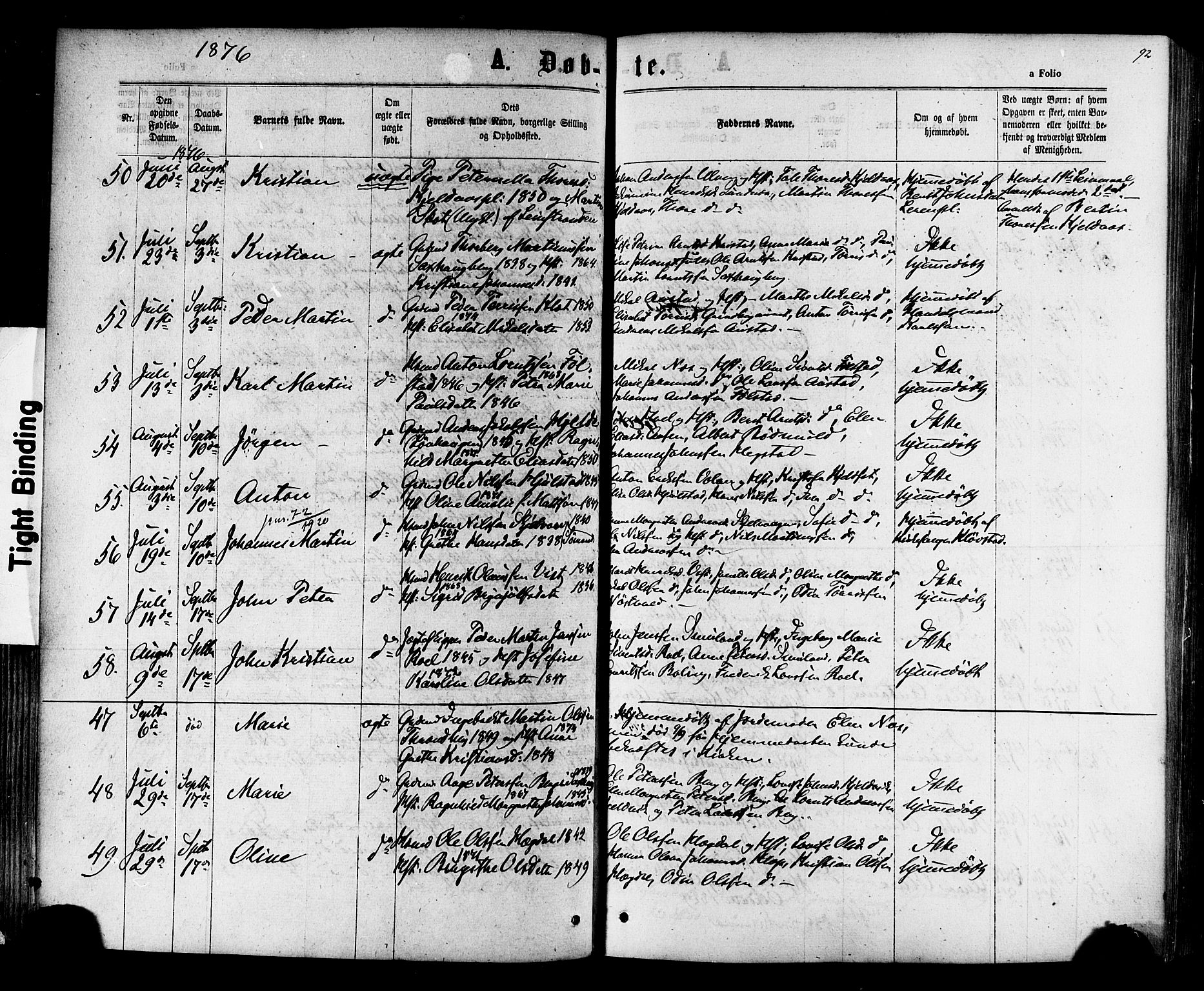 Ministerialprotokoller, klokkerbøker og fødselsregistre - Nord-Trøndelag, AV/SAT-A-1458/730/L0284: Parish register (official) no. 730A09, 1866-1878, p. 92