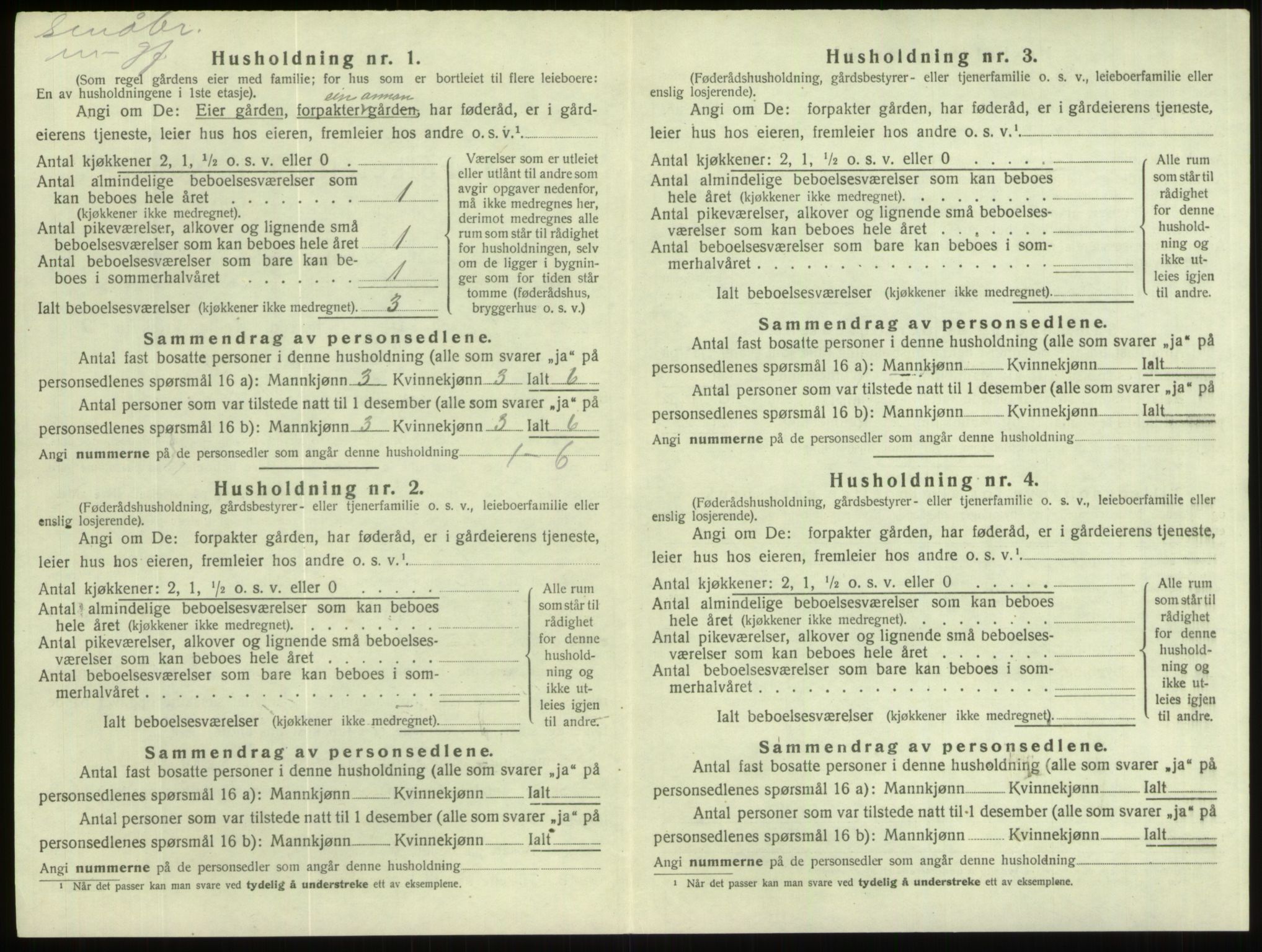 SAB, 1920 census for Gloppen, 1920, p. 396