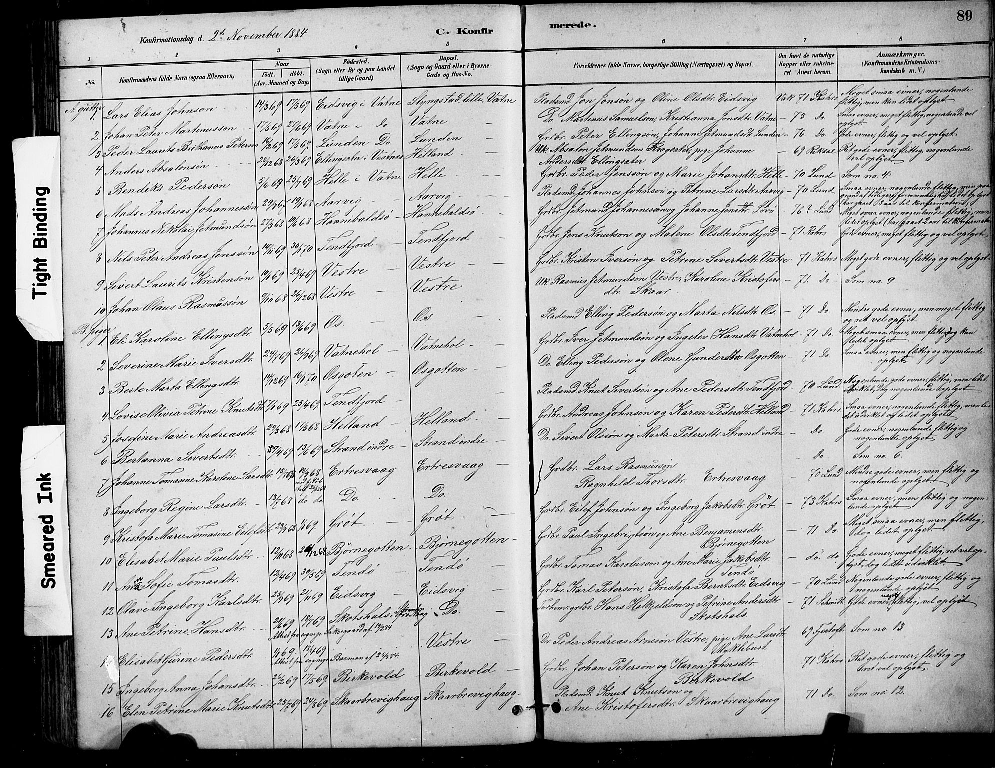 Ministerialprotokoller, klokkerbøker og fødselsregistre - Møre og Romsdal, AV/SAT-A-1454/525/L0376: Parish register (copy) no. 525C02, 1880-1902, p. 89