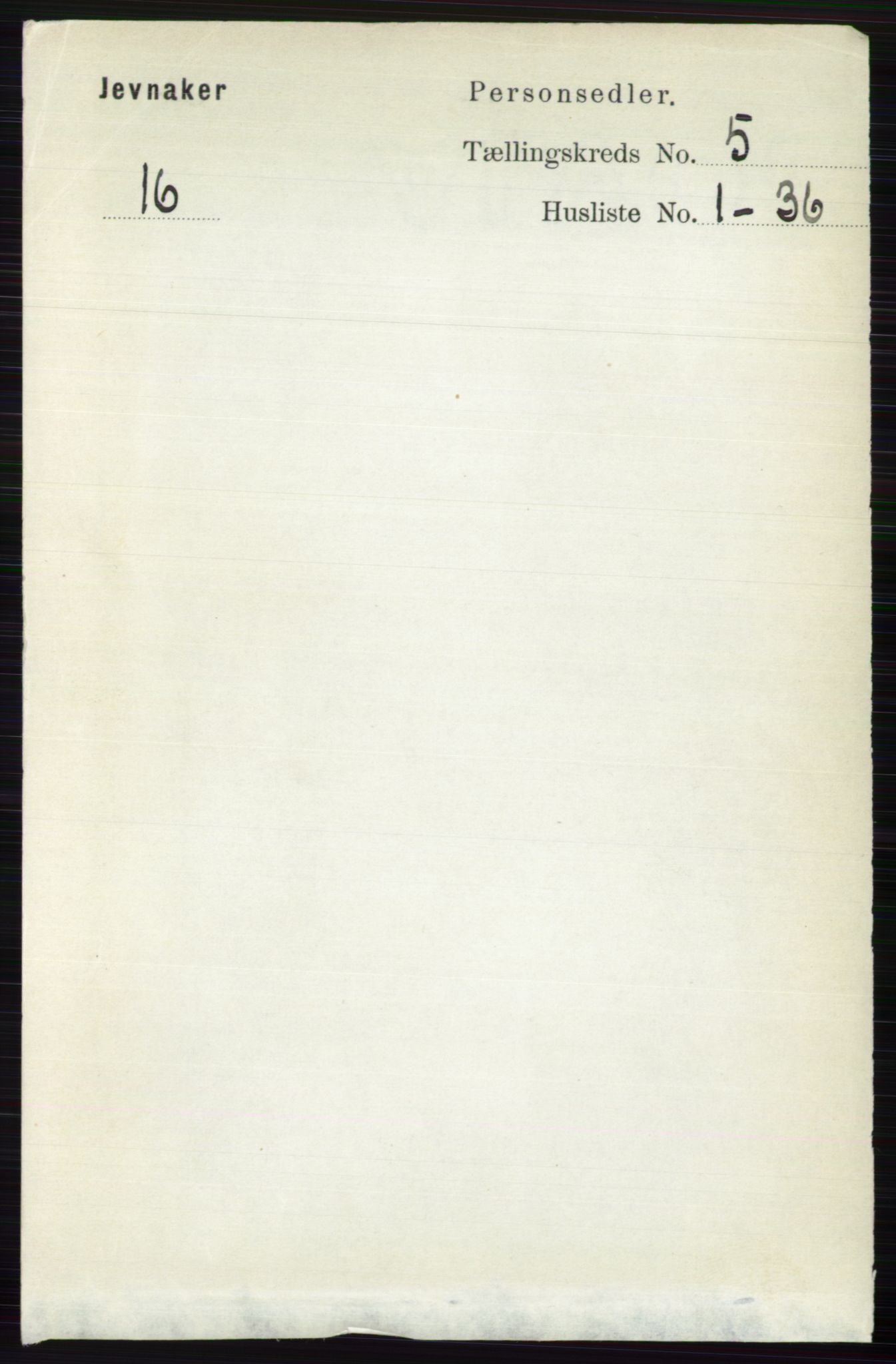 RA, 1891 census for 0532 Jevnaker, 1891, p. 2431