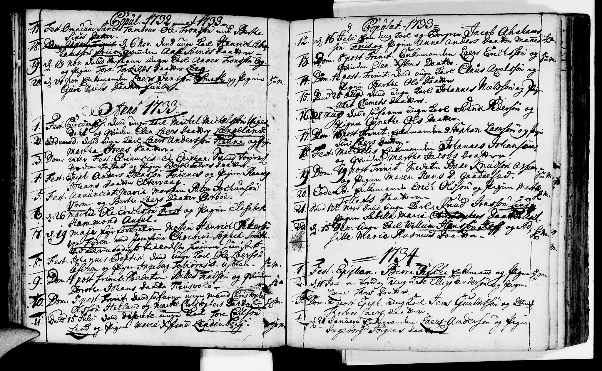 Domkirken sokneprestkontor, SAST/A-101812/001/30/30BA/L0002: Parish register (official) no. A 2 /1, 1727-1738