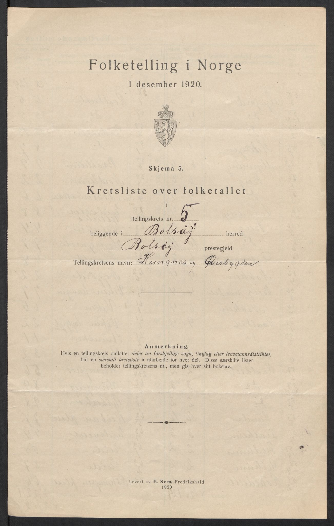 SAT, 1920 census for Bolsøy, 1920, p. 24