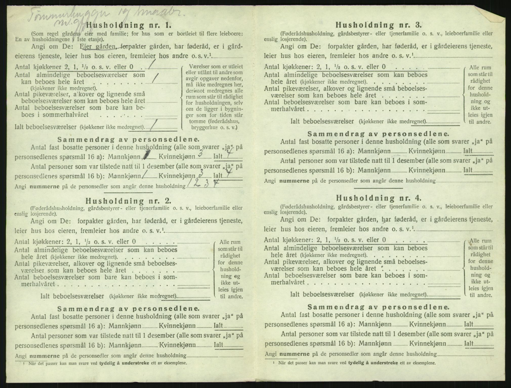 SAH, 1920 census for Snertingdal, 1920, p. 756