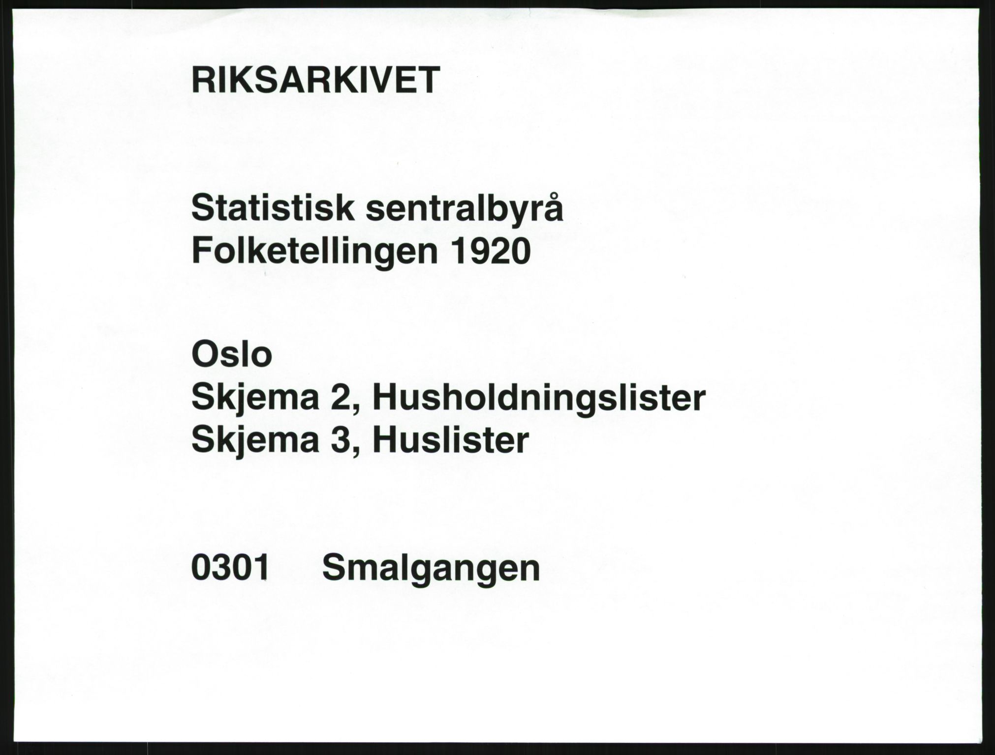 SAO, 1920 census for Kristiania, 1920, p. 97501