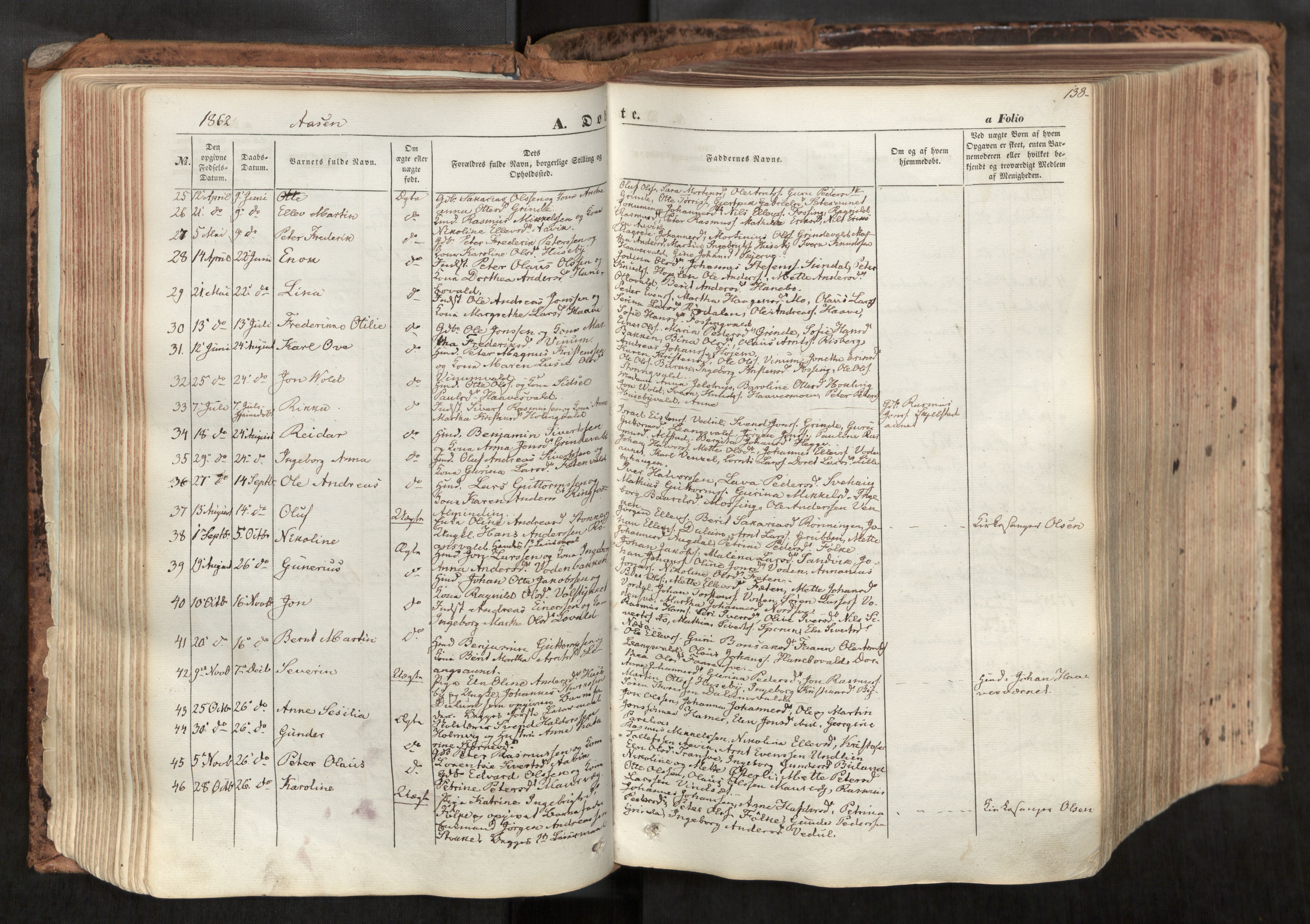 Ministerialprotokoller, klokkerbøker og fødselsregistre - Nord-Trøndelag, SAT/A-1458/713/L0116: Parish register (official) no. 713A07, 1850-1877, p. 138