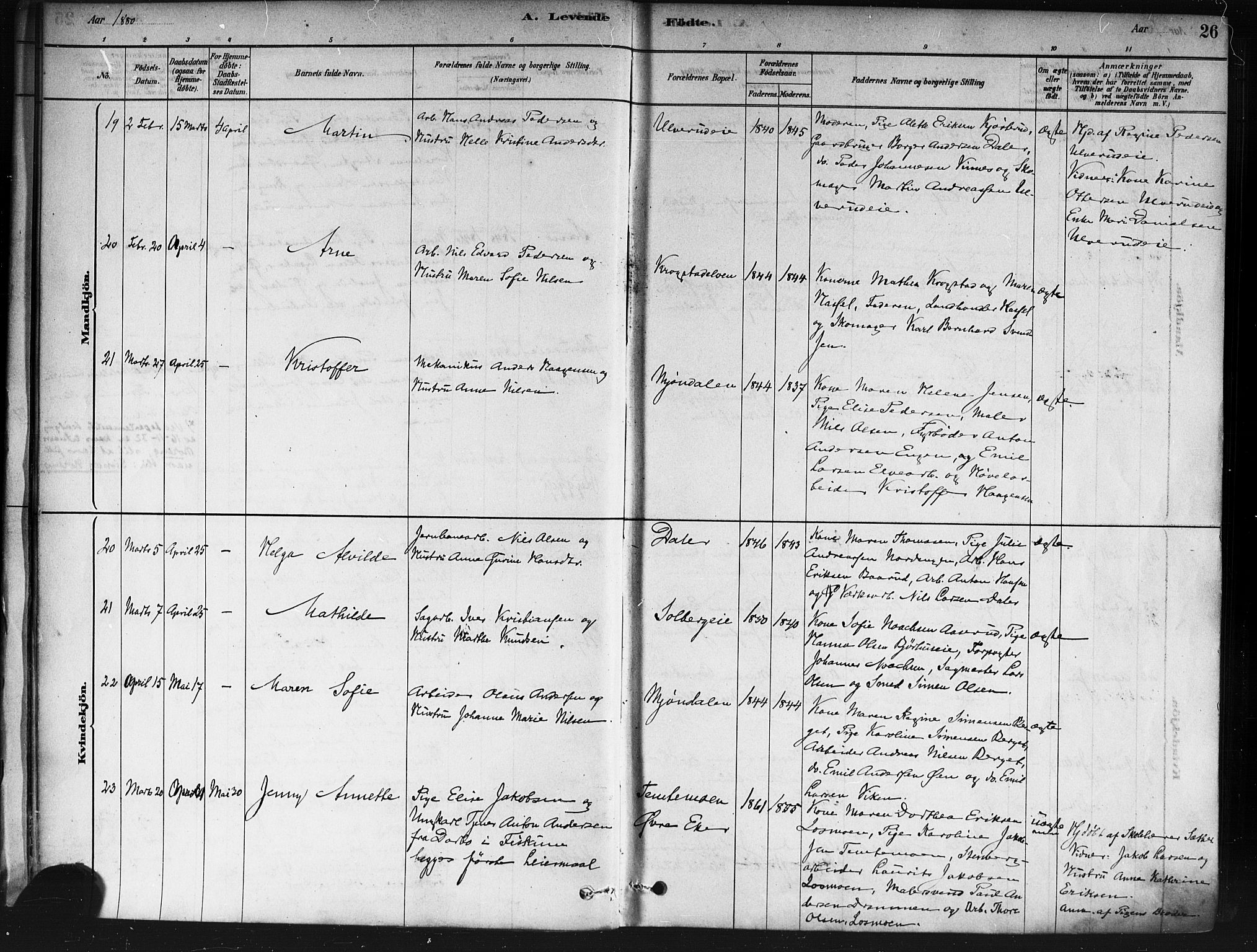 Nedre Eiker kirkebøker, SAKO/A-612/F/Fa/L0002: Parish register (official) no. 2, 1878-1885, p. 26