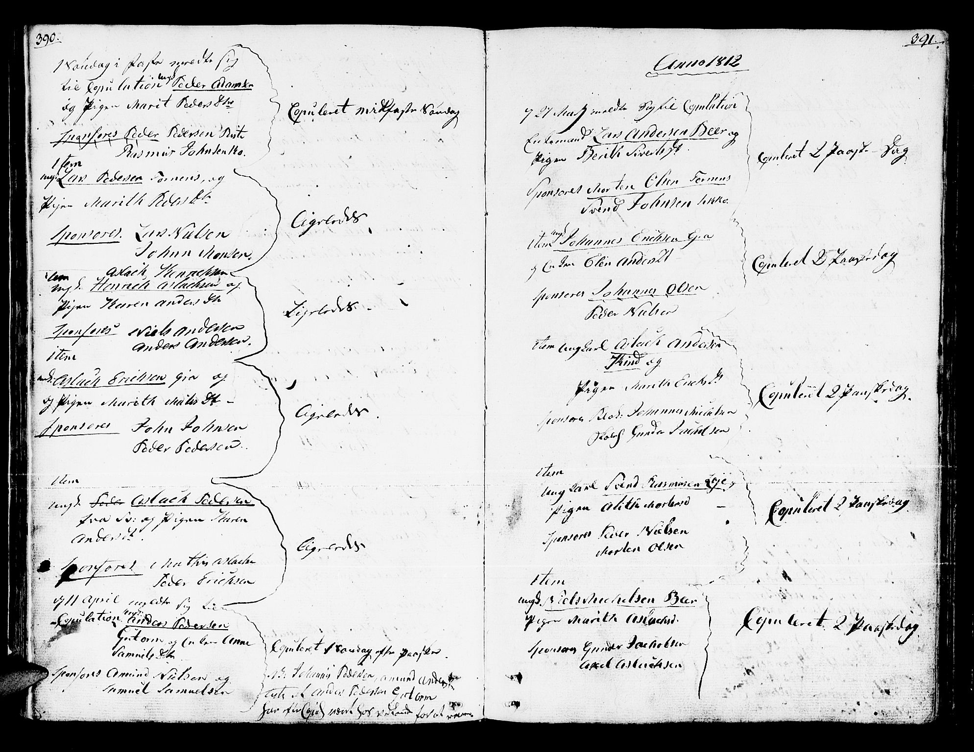 Kistrand/Porsanger sokneprestembete, AV/SATØ-S-1351/H/Ha/L0009.kirke: Parish register (official) no. 9, 1805-1821, p. 390-391