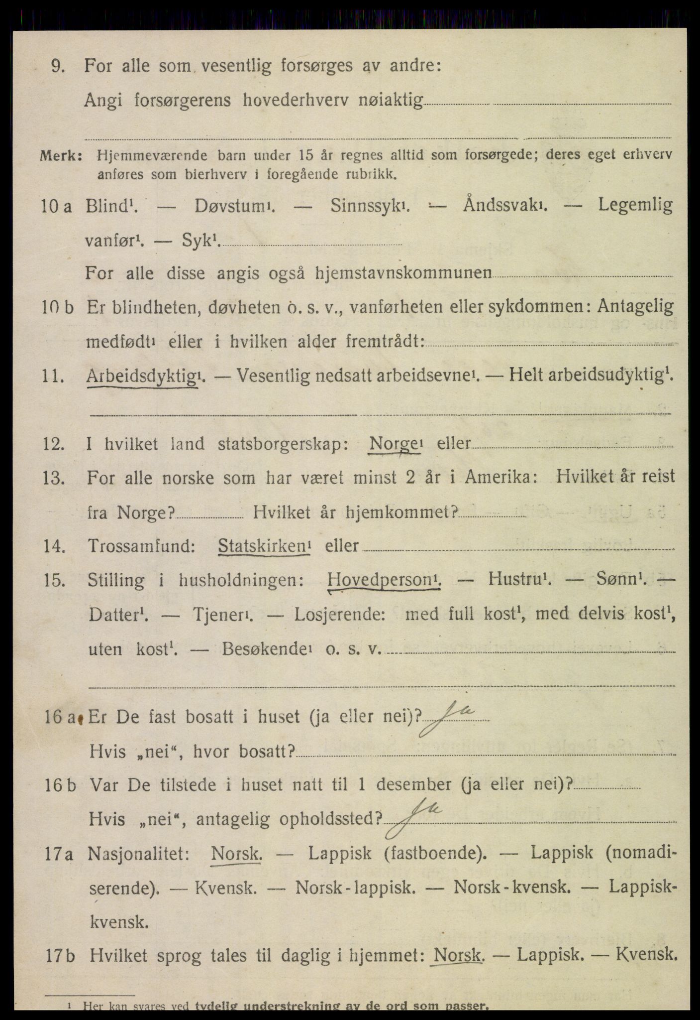 SAT, 1920 census for Kvam, 1920, p. 802