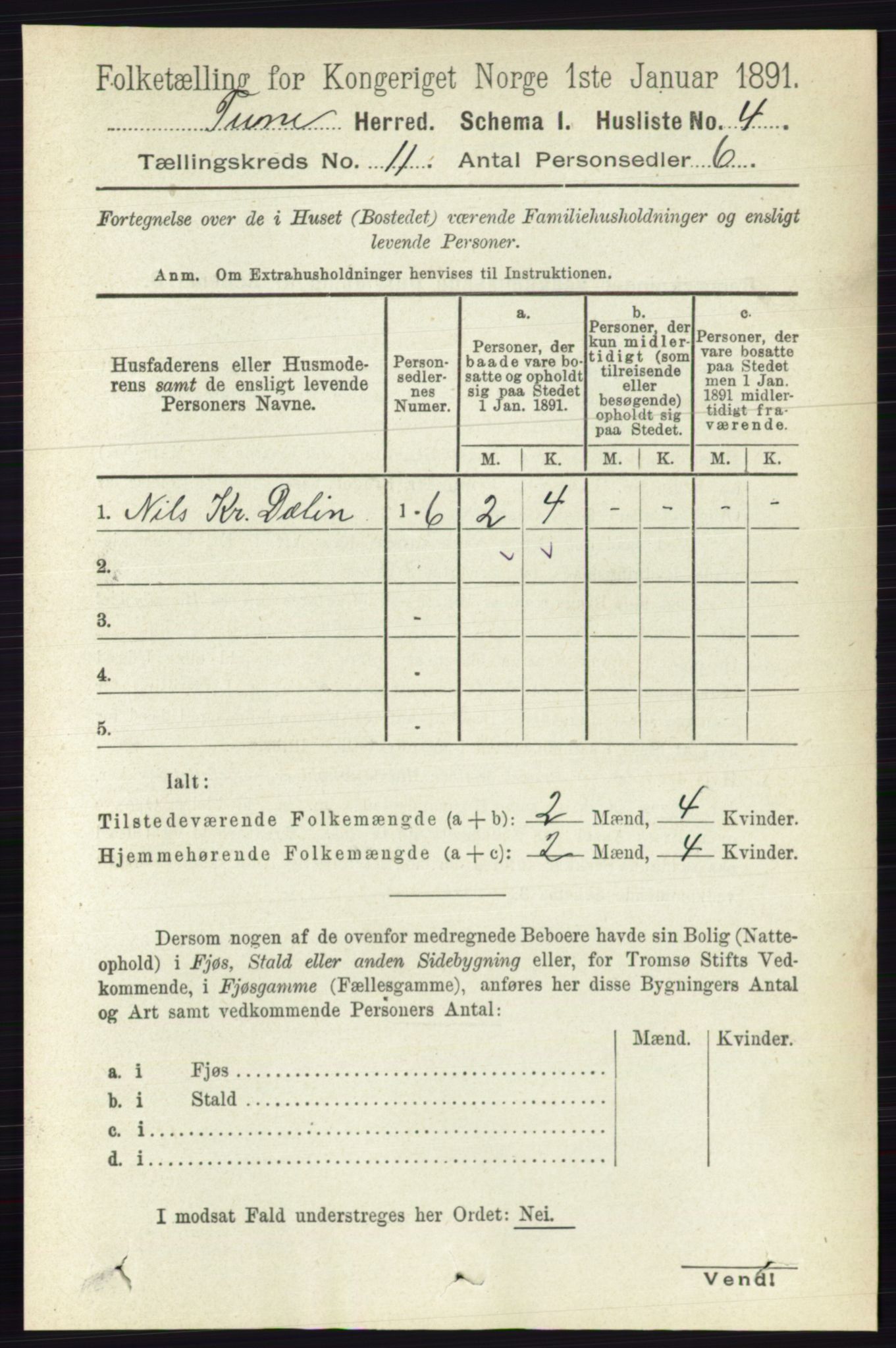 RA, 1891 census for 0130 Tune, 1891, p. 6903