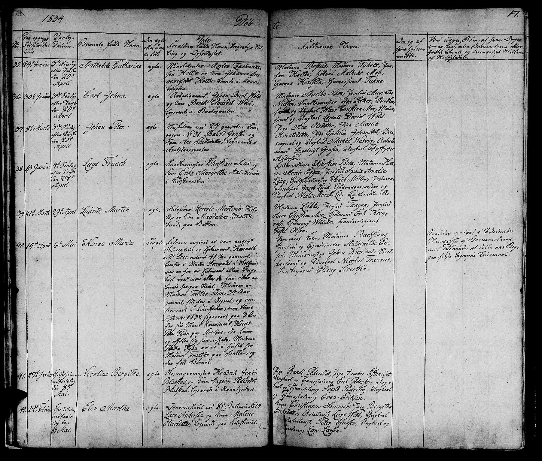 Ministerialprotokoller, klokkerbøker og fødselsregistre - Sør-Trøndelag, AV/SAT-A-1456/602/L0136: Parish register (copy) no. 602C04, 1833-1845, p. 17