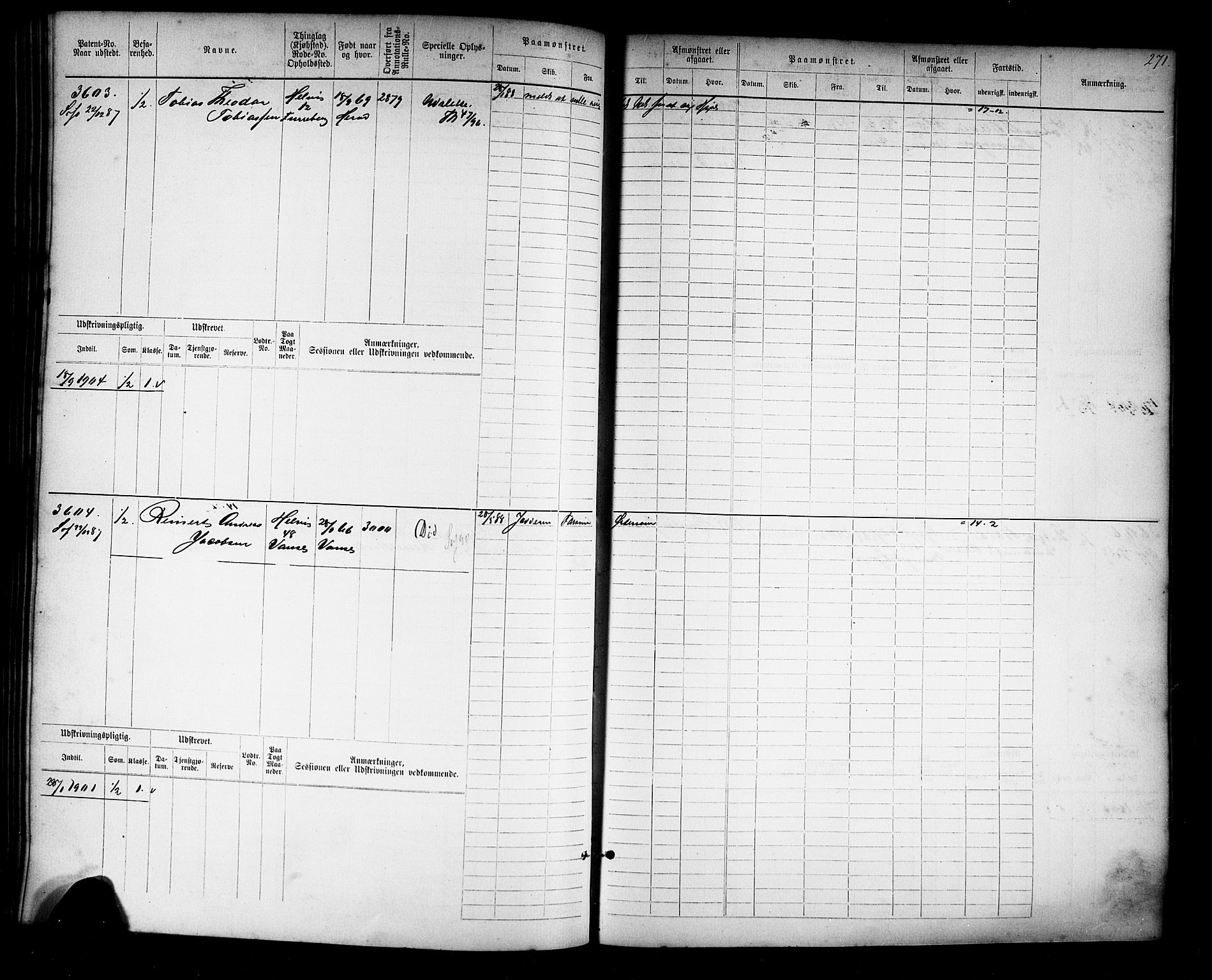 Farsund mønstringskrets, SAK/2031-0017/F/Fb/L0019: Hovedrulle nr 3067-3832, Z-11, 1882-1922, p. 275