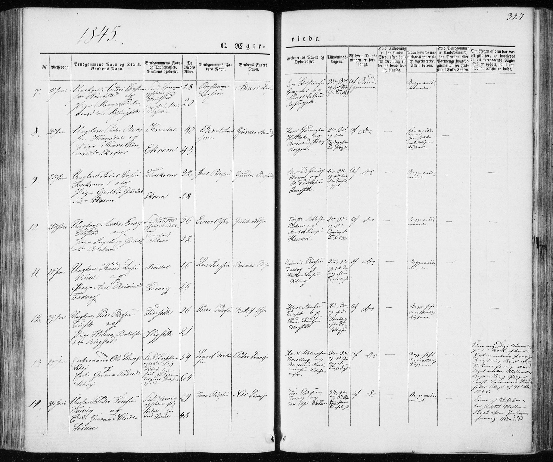 Ministerialprotokoller, klokkerbøker og fødselsregistre - Møre og Romsdal, AV/SAT-A-1454/586/L0984: Parish register (official) no. 586A10, 1844-1856, p. 327