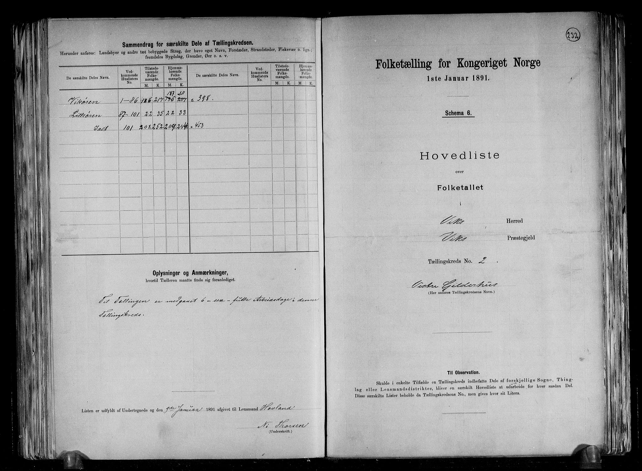 RA, 1891 census for 1417 Vik, 1891, p. 7