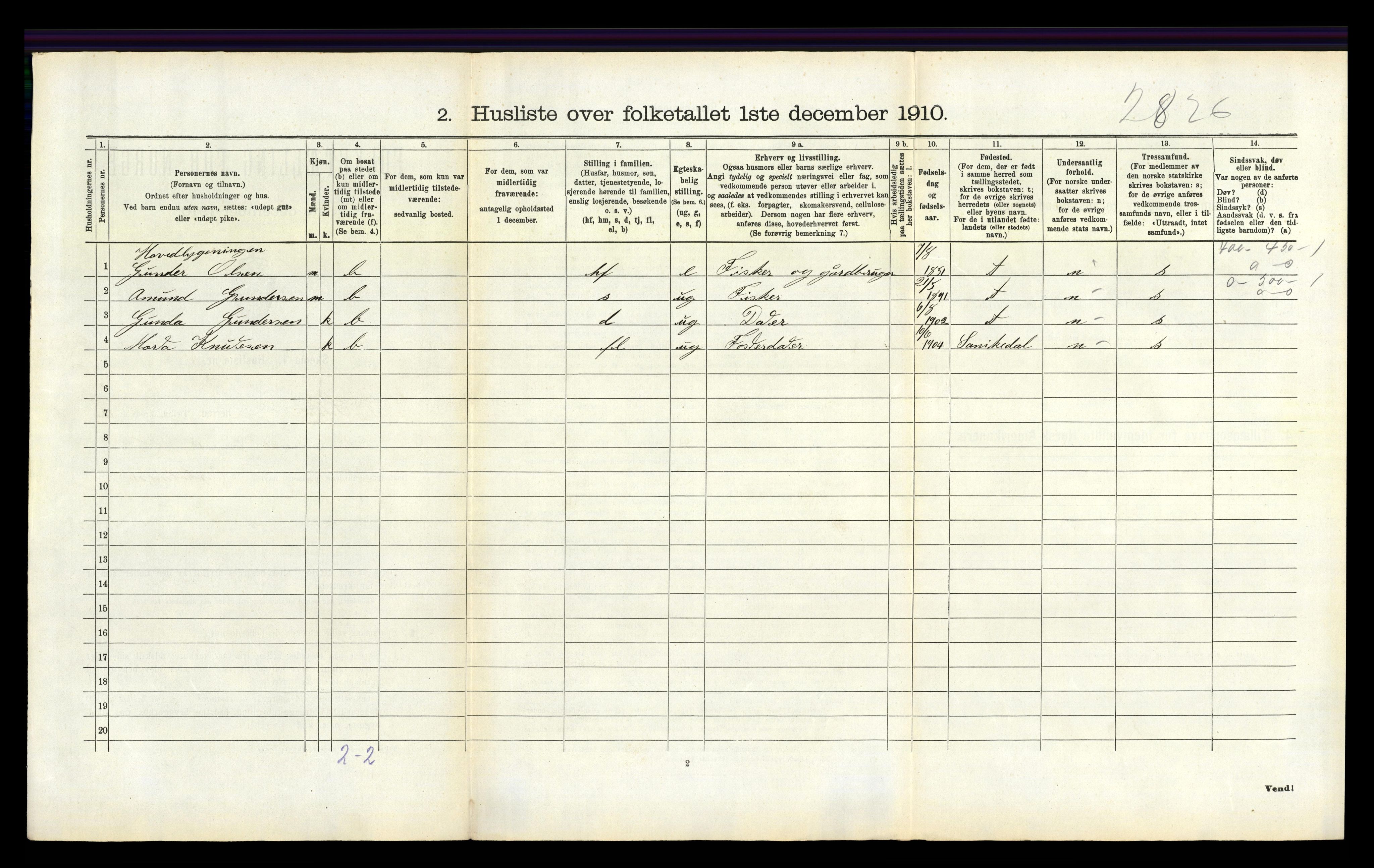 RA, 1910 census for Skåtøy, 1910, p. 1314