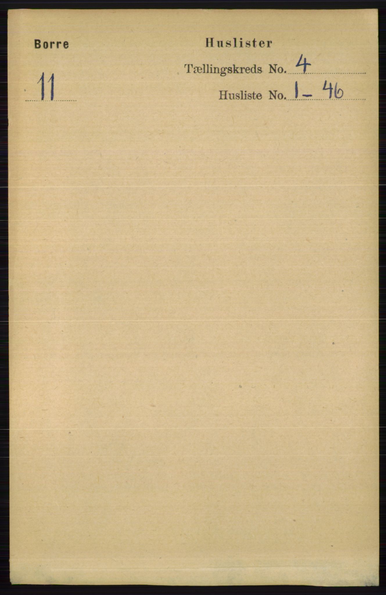 RA, 1891 census for 0717 Borre, 1891, p. 1617