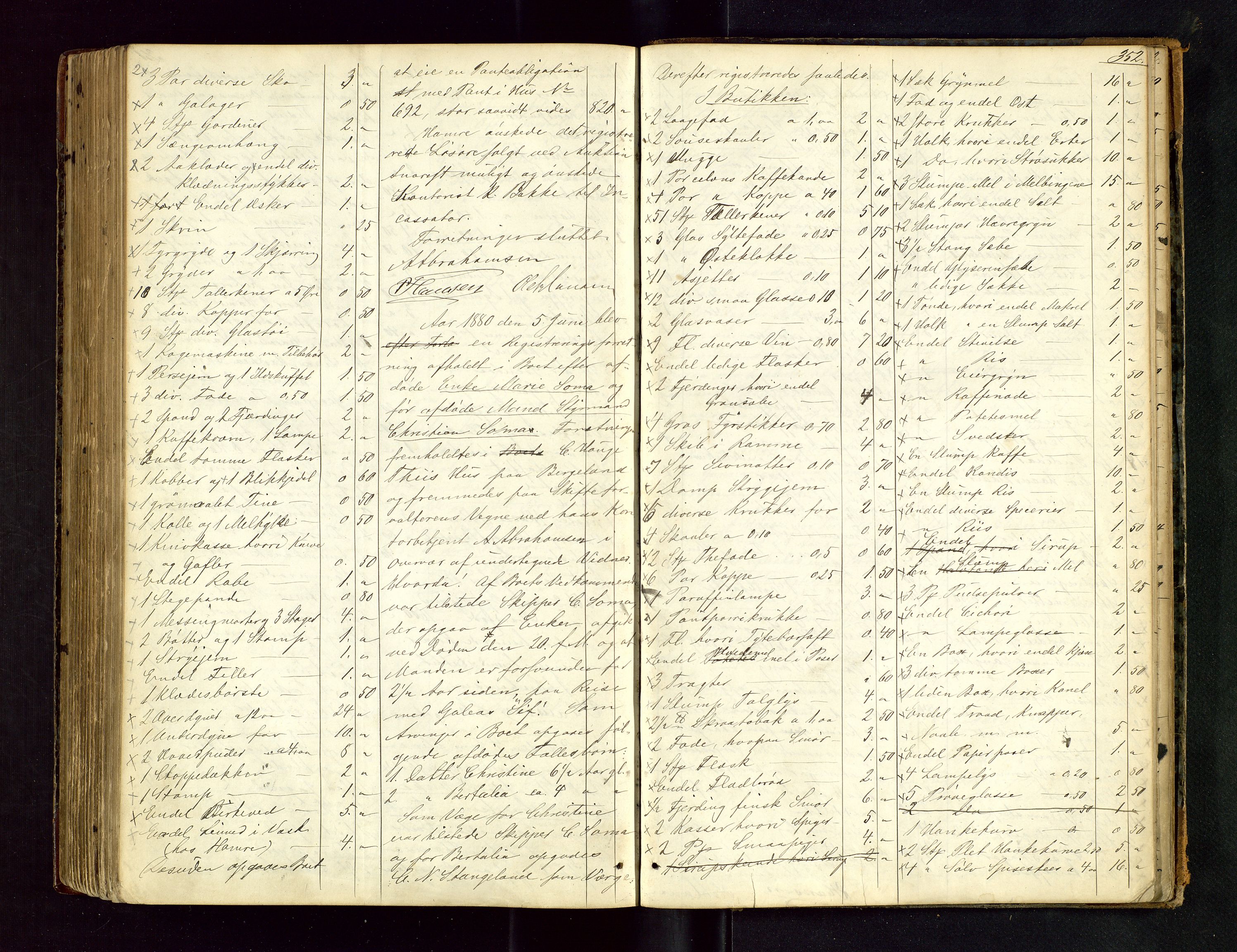 Stavanger byfogd, AV/SAST-A-101408/001/5/50/503BA/L0003: Registreringsprotokoll, 1864-1882, p. 352