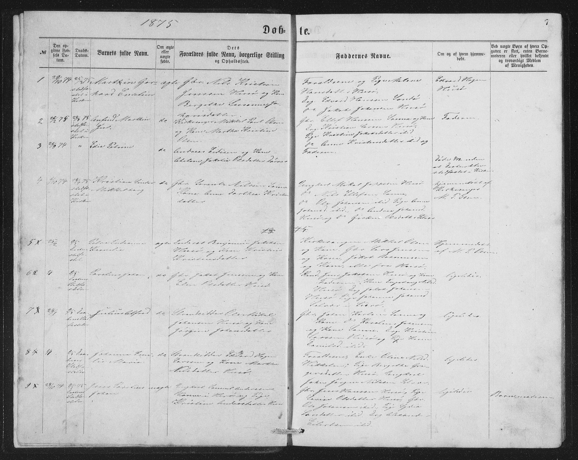 Ministerialprotokoller, klokkerbøker og fødselsregistre - Nordland, AV/SAT-A-1459/840/L0582: Parish register (copy) no. 840C02, 1874-1900, p. 7