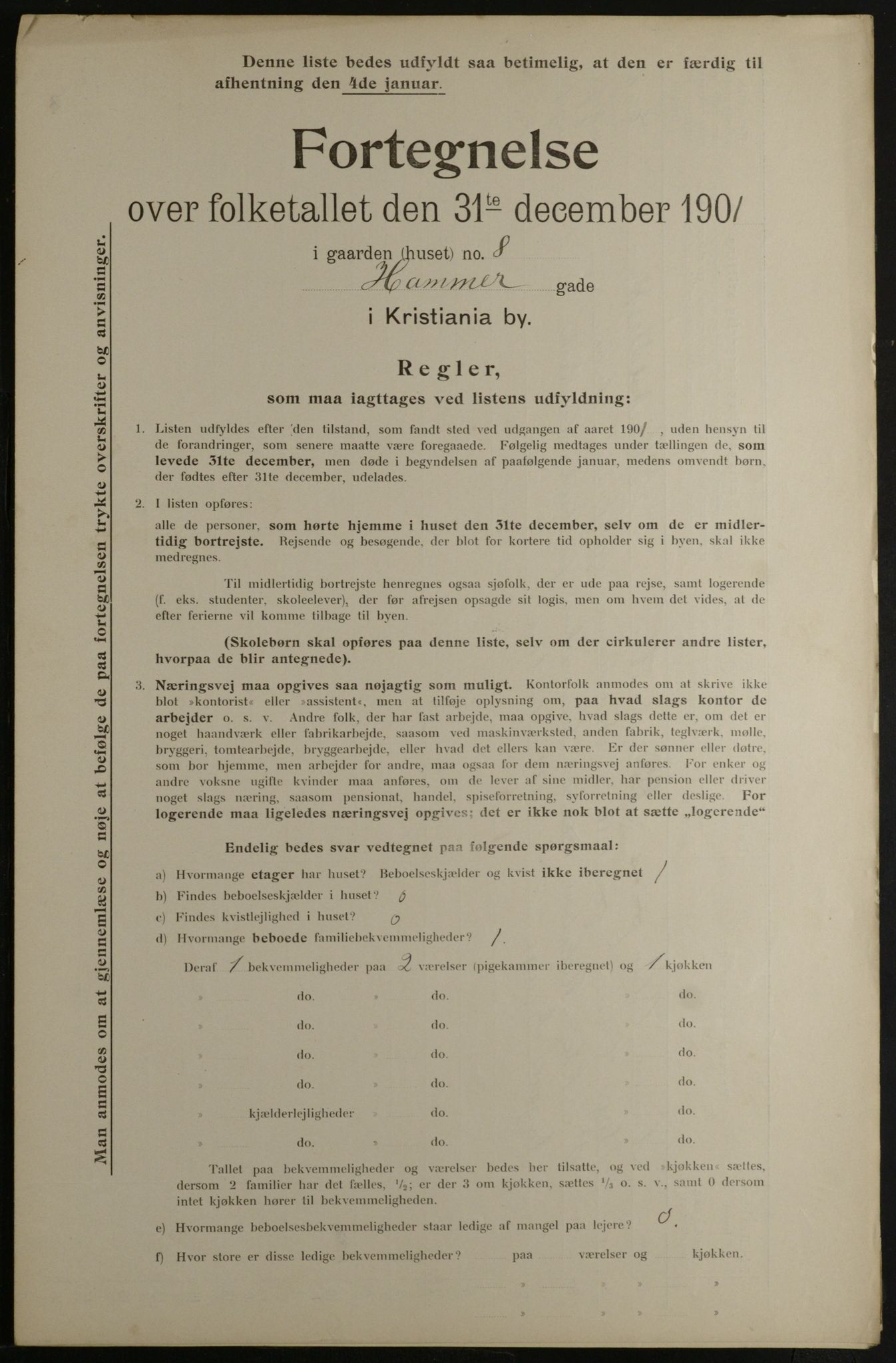 OBA, Municipal Census 1901 for Kristiania, 1901, p. 5552