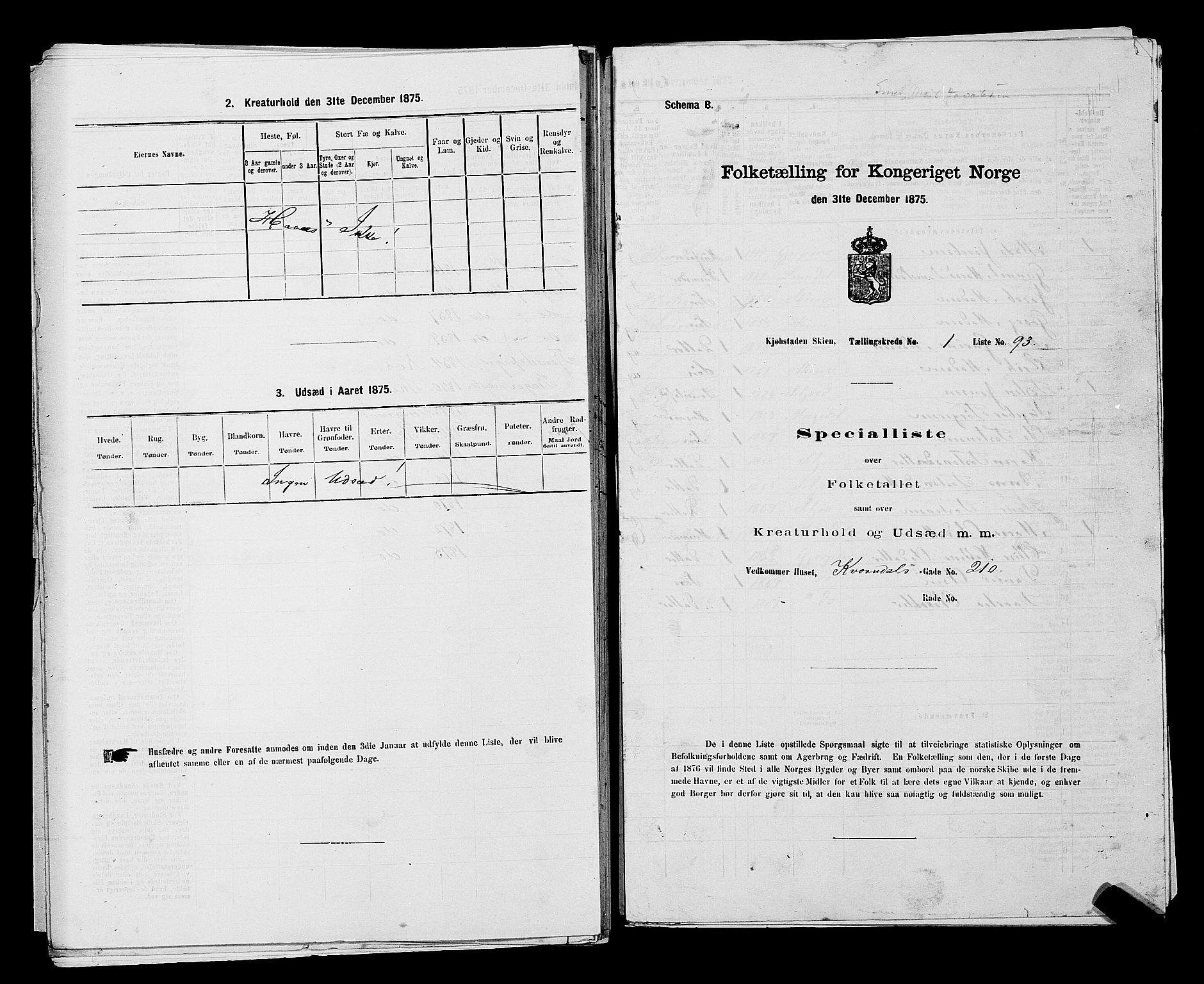 SAKO, 1875 census for 0806P Skien, 1875, p. 233