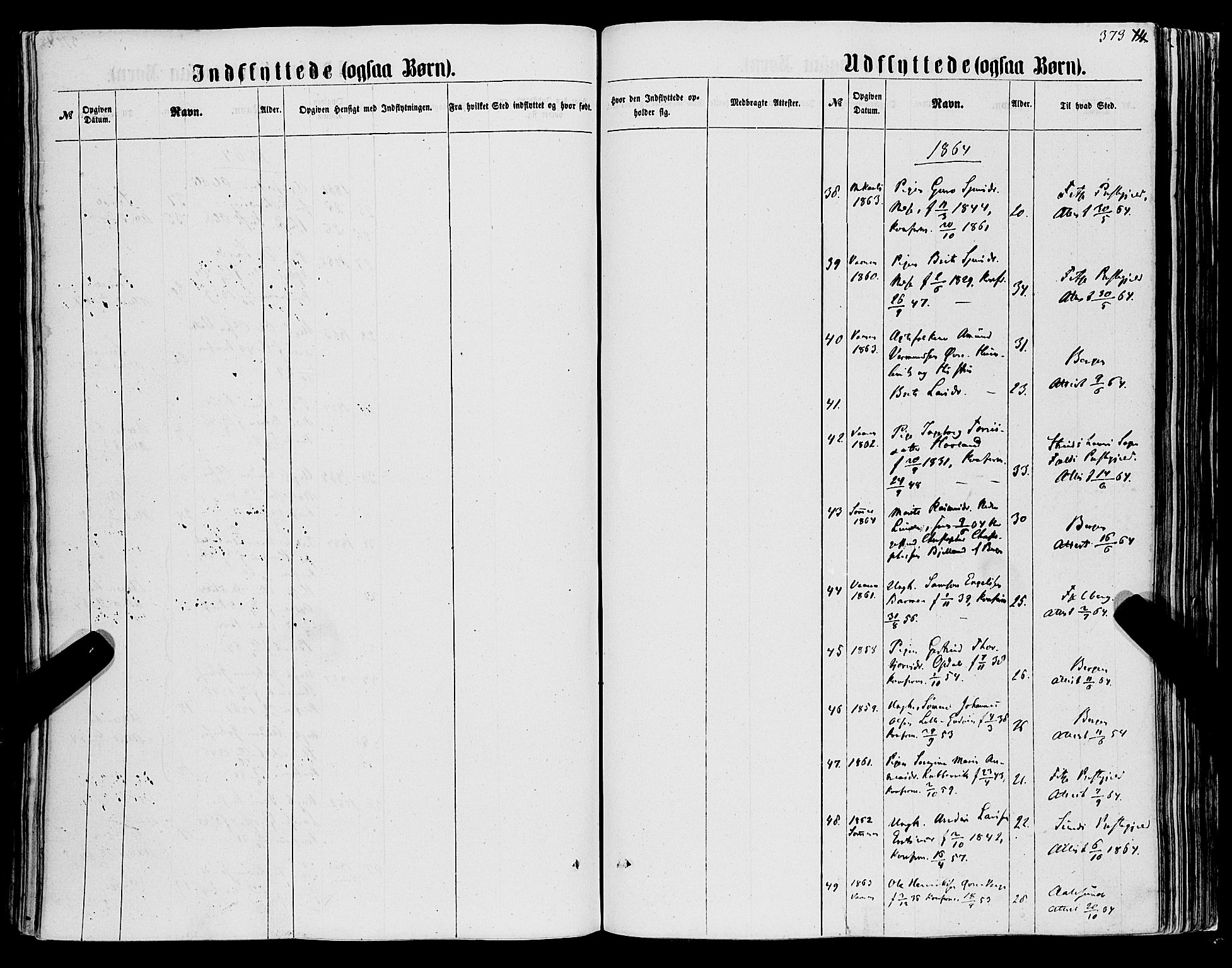 Tysnes sokneprestembete, SAB/A-78601/H/Haa: Parish register (official) no. A 11, 1860-1871, p. 373
