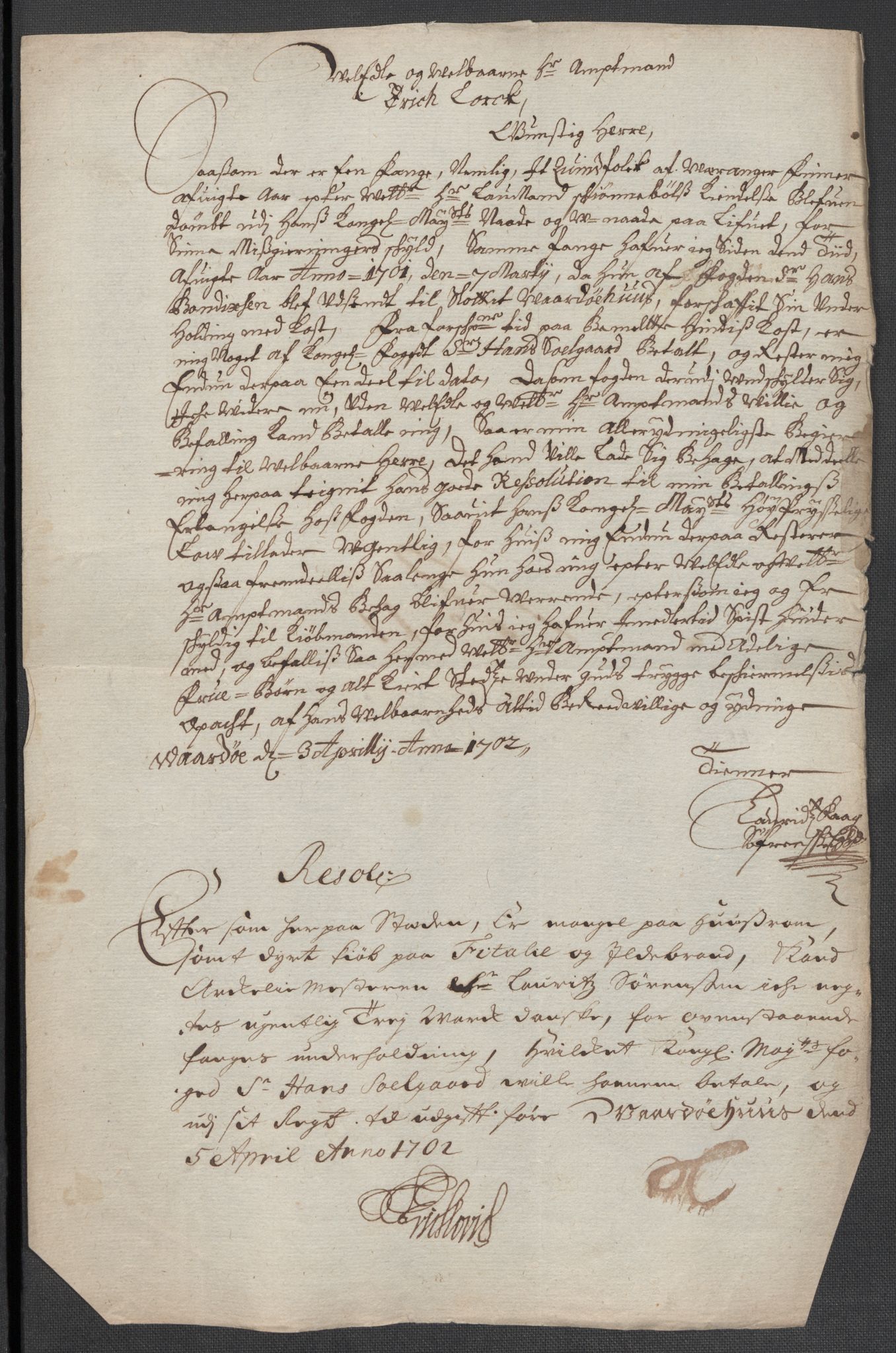 Rentekammeret inntil 1814, Reviderte regnskaper, Fogderegnskap, RA/EA-4092/R69/L4852: Fogderegnskap Finnmark/Vardøhus, 1701-1704, p. 122