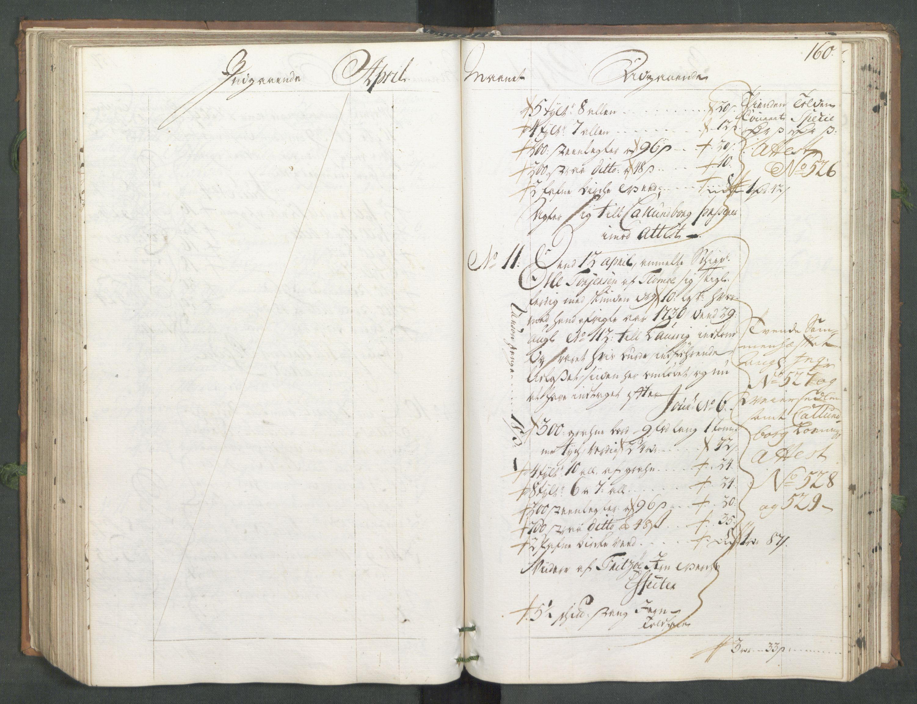 Generaltollkammeret, tollregnskaper, AV/RA-EA-5490/R11/L0014/0001: Tollregnskaper Larvik og Sandefjord / Hovedtollbok, 1731, p. 159b-160a