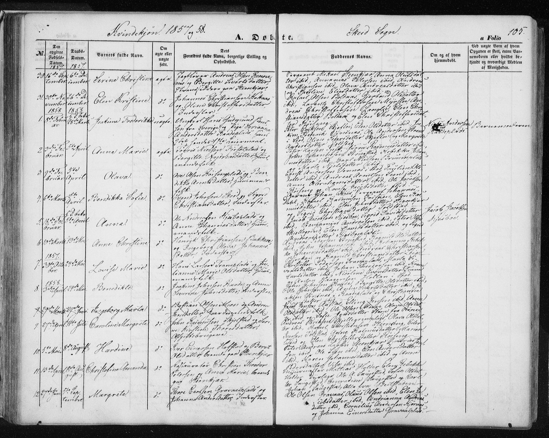 Ministerialprotokoller, klokkerbøker og fødselsregistre - Nord-Trøndelag, SAT/A-1458/735/L0342: Parish register (official) no. 735A07 /2, 1849-1862, p. 105