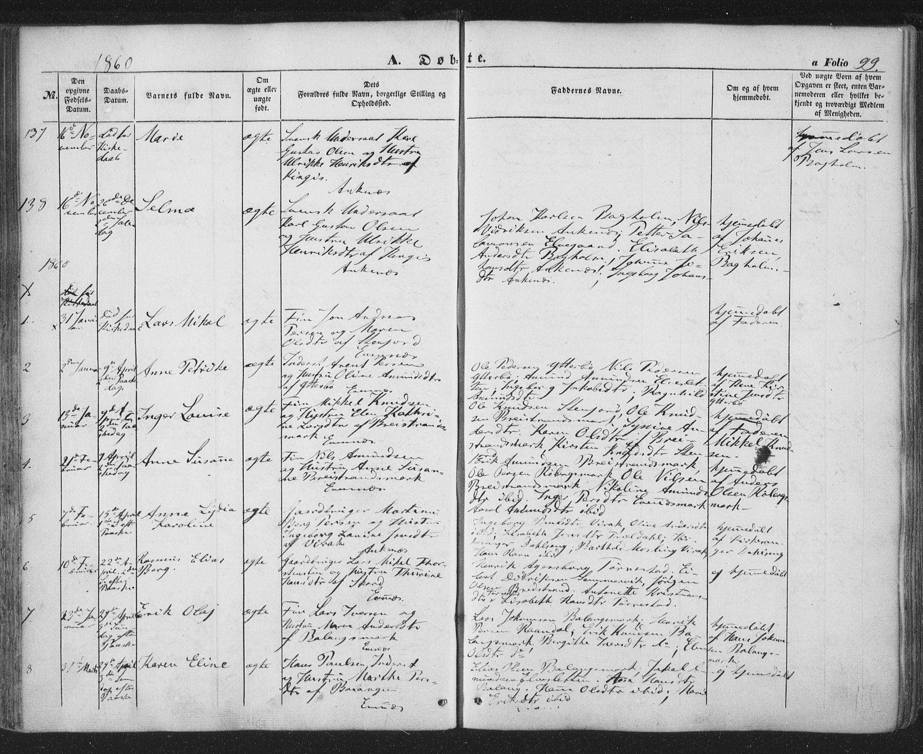 Ministerialprotokoller, klokkerbøker og fødselsregistre - Nordland, AV/SAT-A-1459/863/L0895: Parish register (official) no. 863A07, 1851-1860, p. 99