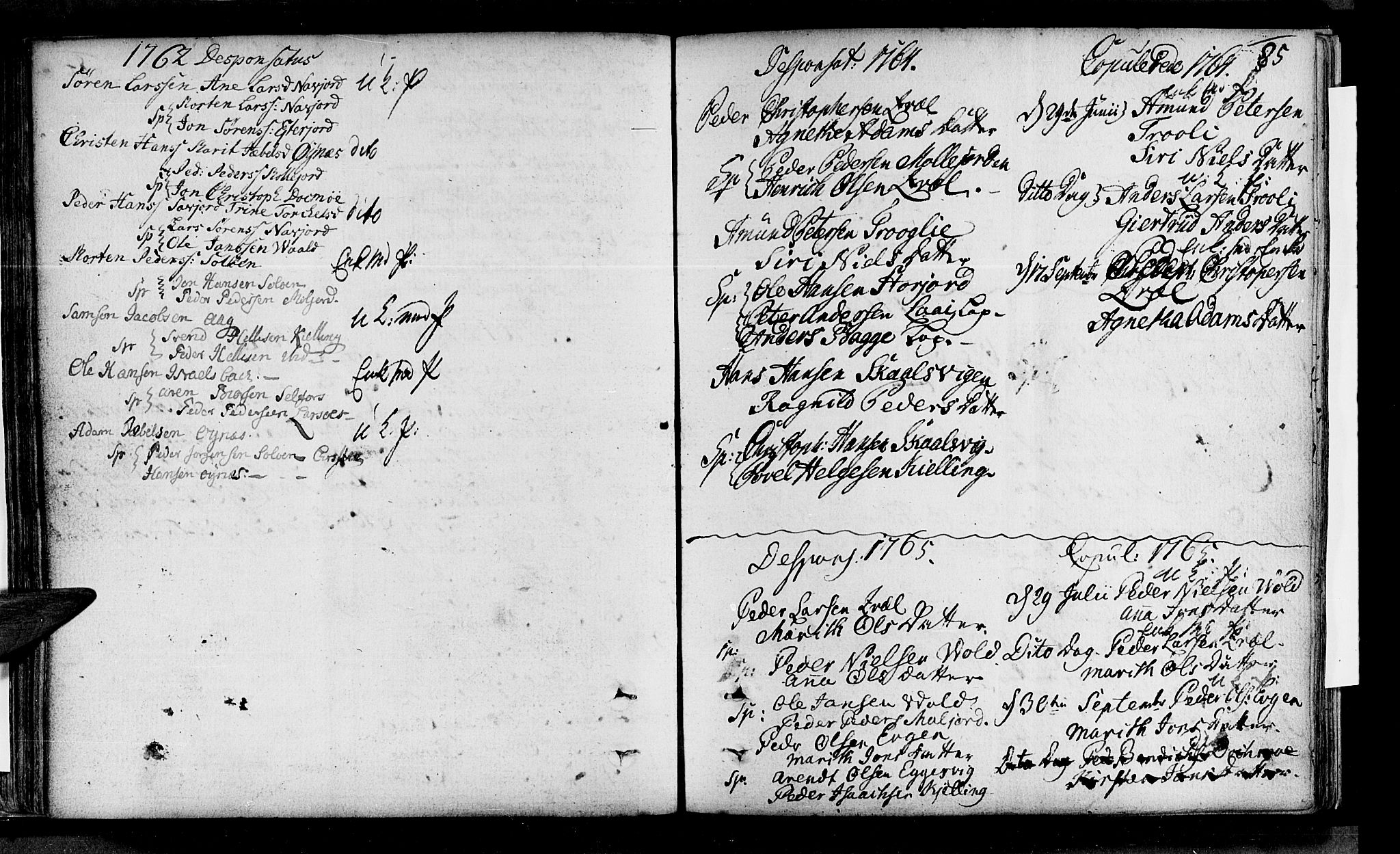 Ministerialprotokoller, klokkerbøker og fødselsregistre - Nordland, SAT/A-1459/846/L0643: Parish register (official) no. 846A01, 1748-1804, p. 85