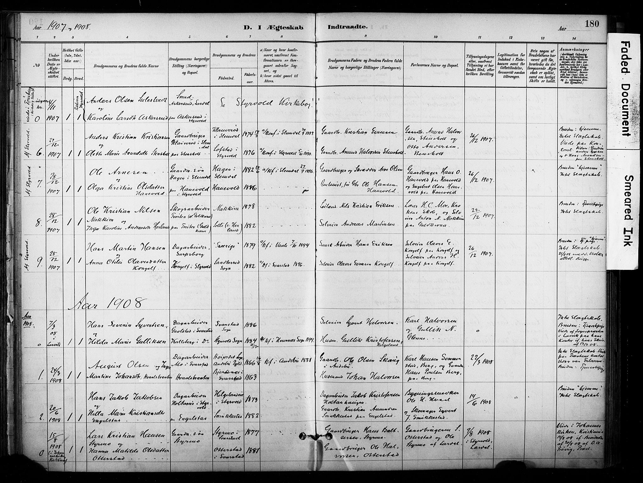 Lardal kirkebøker, AV/SAKO-A-350/F/Fb/L0001: Parish register (official) no. II 1, 1881-1911, p. 180