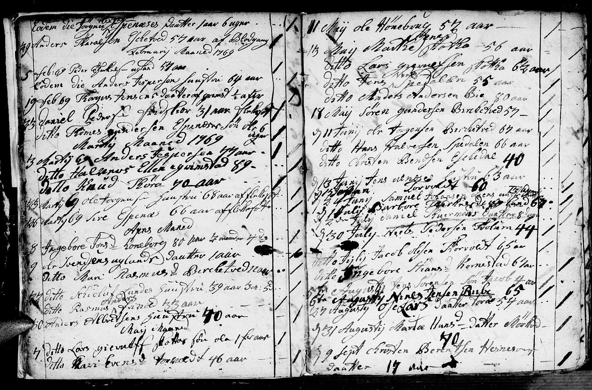 Fjære sokneprestkontor, SAK/1111-0011/F/Fb/L0004: Parish register (copy) no. B 4, 1766-1785, p. 6