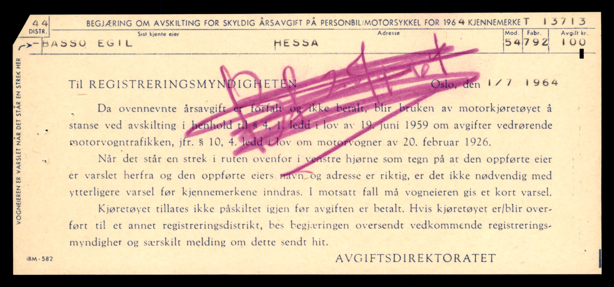 Møre og Romsdal vegkontor - Ålesund trafikkstasjon, AV/SAT-A-4099/F/Fe/L0041: Registreringskort for kjøretøy T 13710 - T 13905, 1927-1998, p. 45