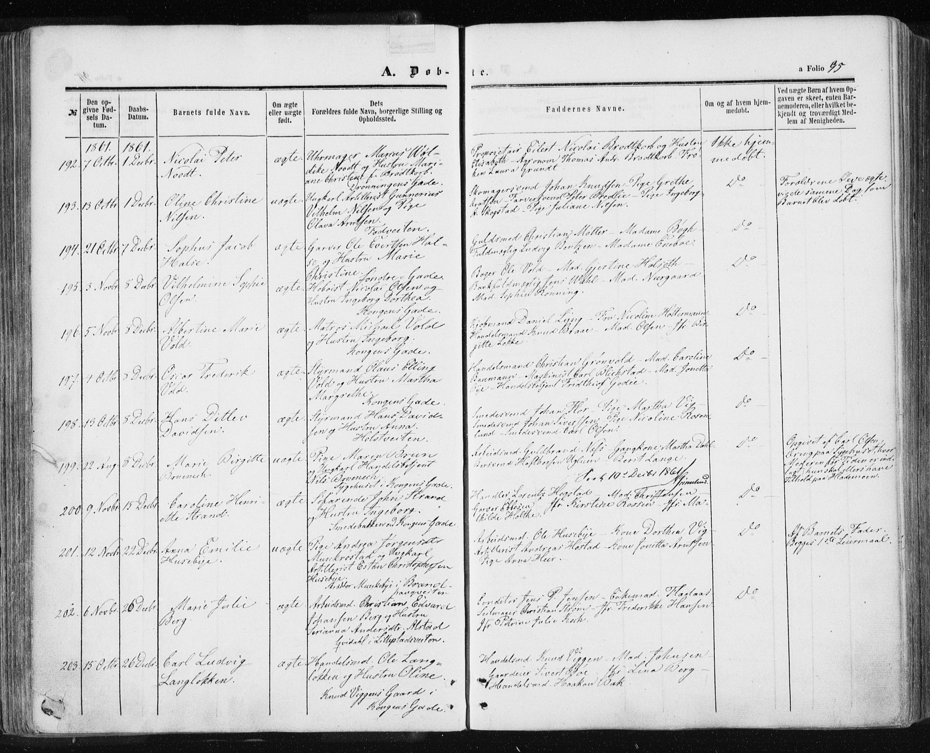 Ministerialprotokoller, klokkerbøker og fødselsregistre - Sør-Trøndelag, SAT/A-1456/601/L0053: Parish register (official) no. 601A21, 1857-1865, p. 95