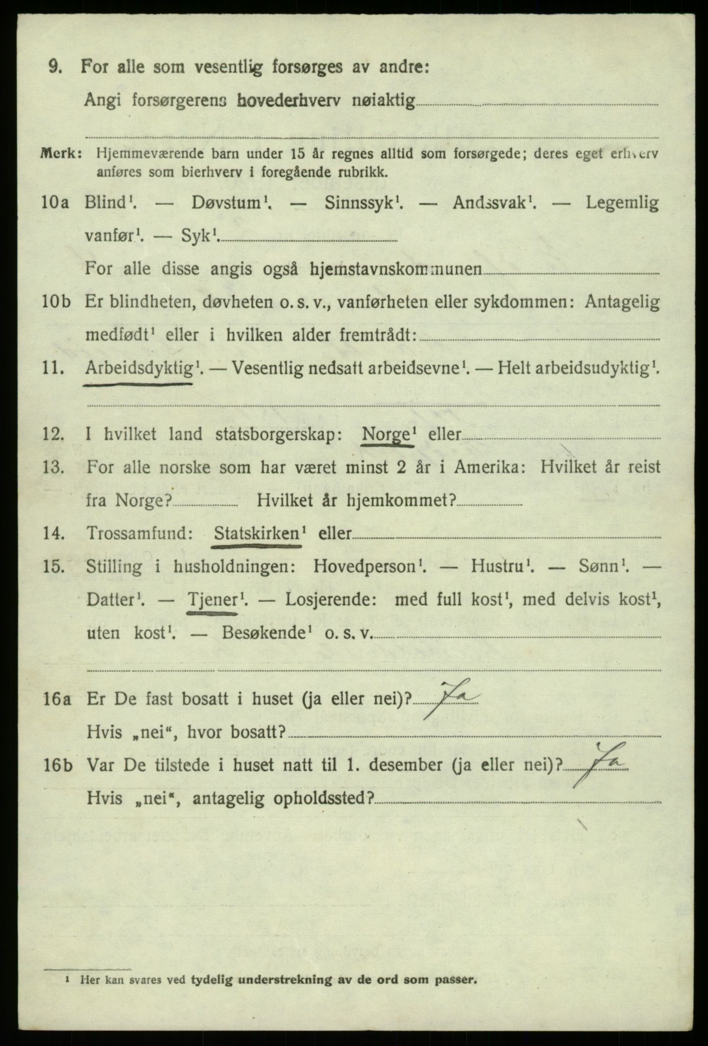 SAB, 1920 census for Eidfjord, 1920, p. 1341