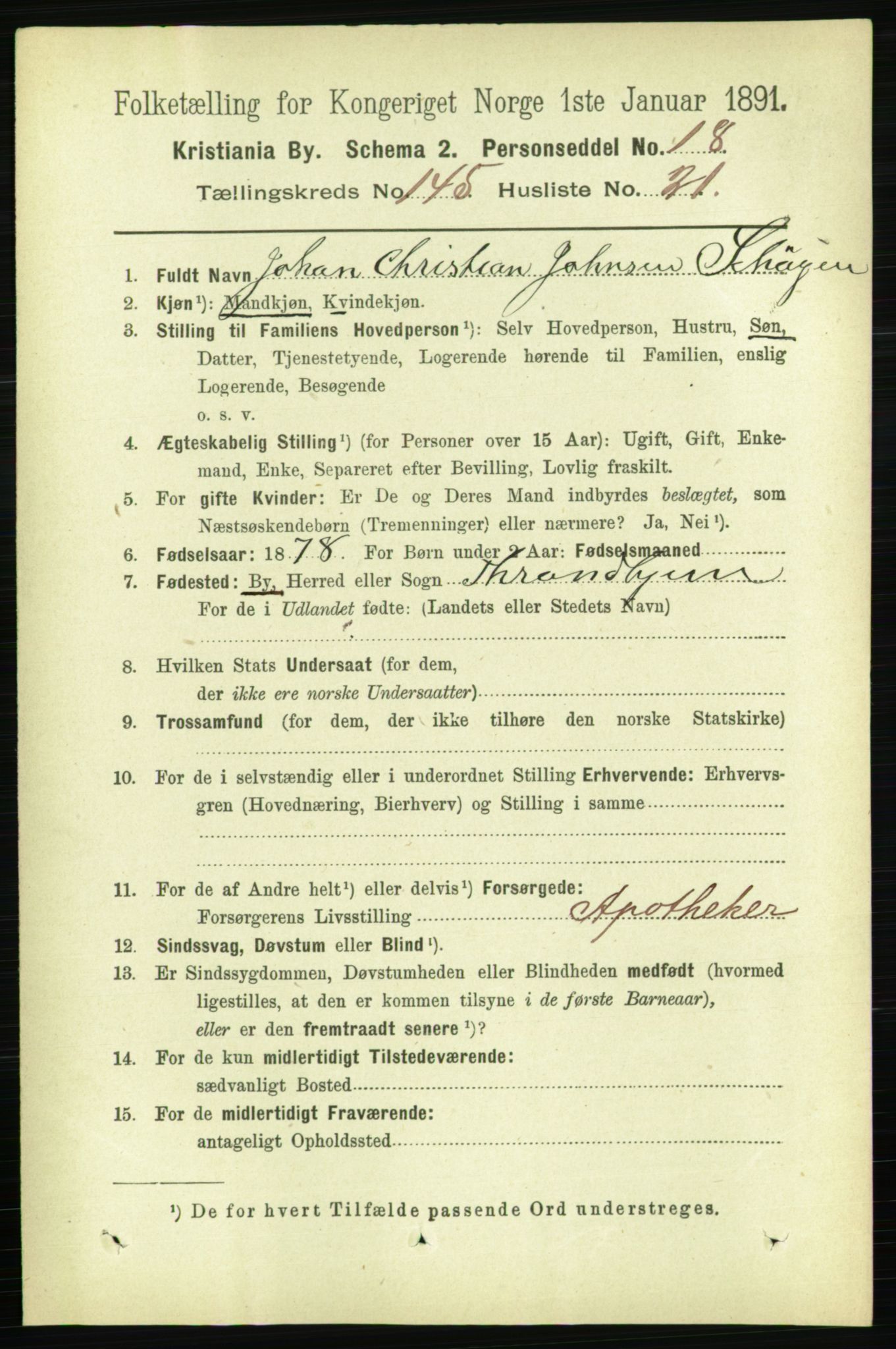 RA, 1891 census for 0301 Kristiania, 1891, p. 80001
