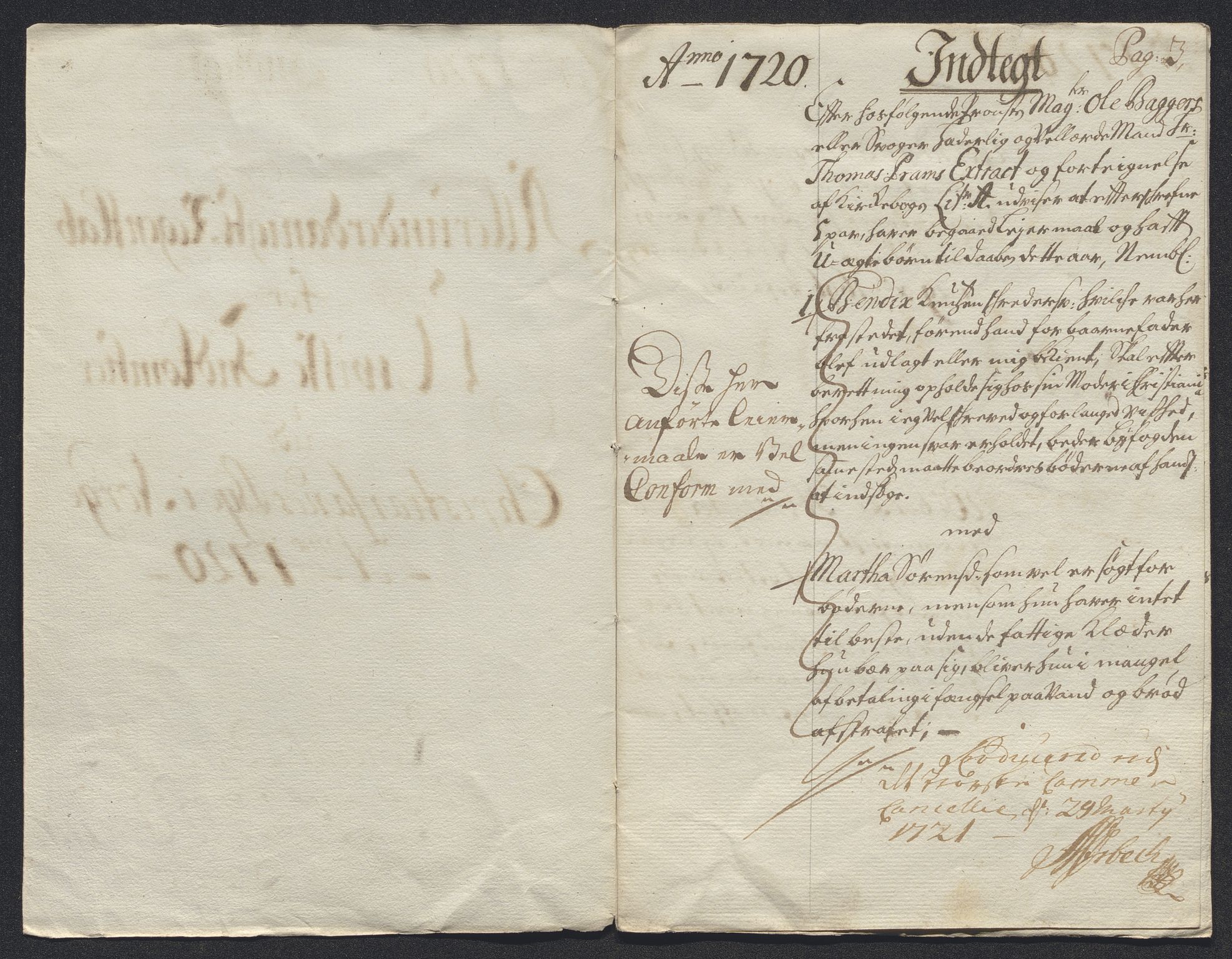 Rentekammeret inntil 1814, Reviderte regnskaper, Byregnskaper, AV/RA-EA-4066/R/Rm/L0286: [M19] Sikt og sakefall, 1719-1727, p. 41