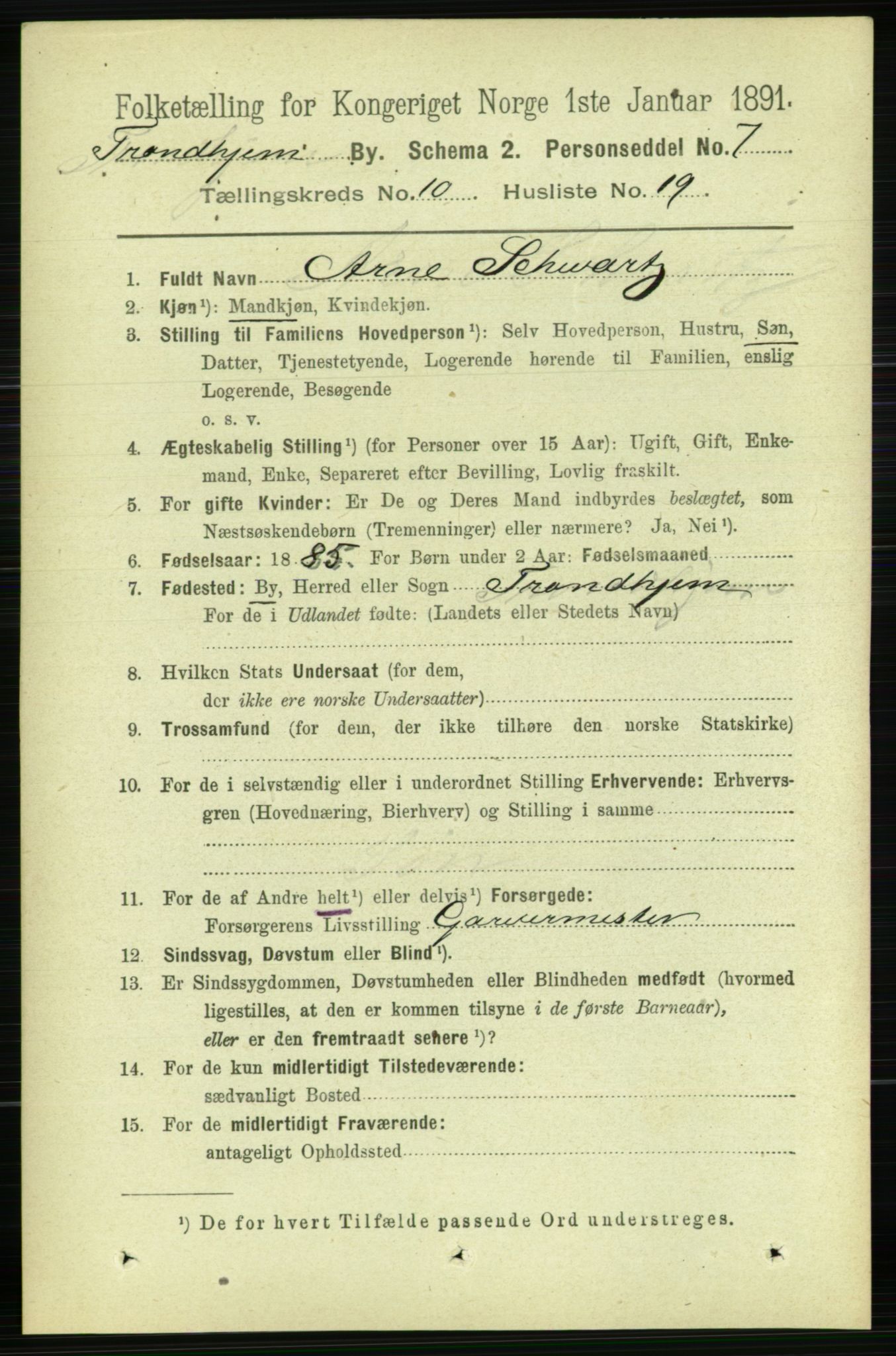 RA, 1891 census for 1601 Trondheim, 1891, p. 8639