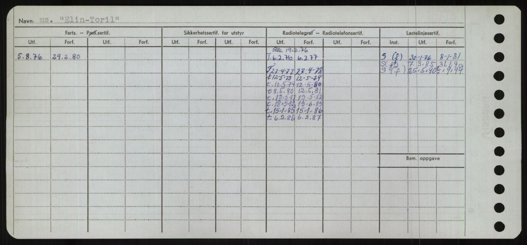 Sjøfartsdirektoratet med forløpere, Skipsmålingen, RA/S-1627/H/Ha/L0002/0001: Fartøy, Eik-Hill / Fartøy, Eik-F, p. 104