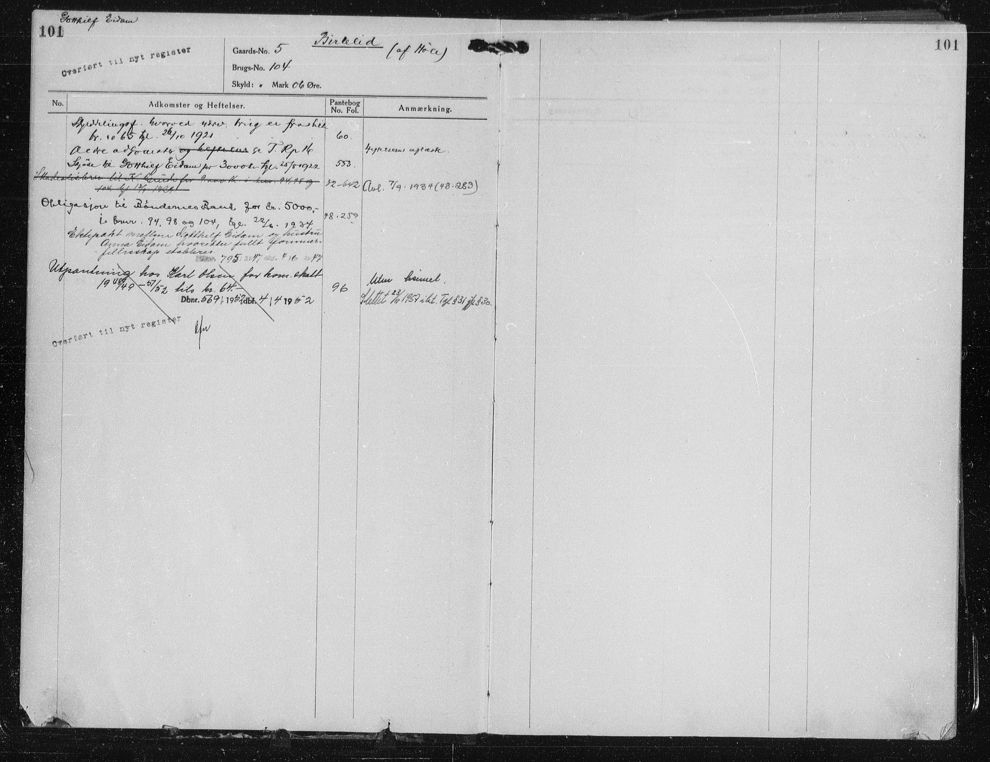 Ryfylke tingrett, AV/SAST-A-100055/001/II/IIA/L0015: Mortgage register no. II A 15, 1921, p. 101