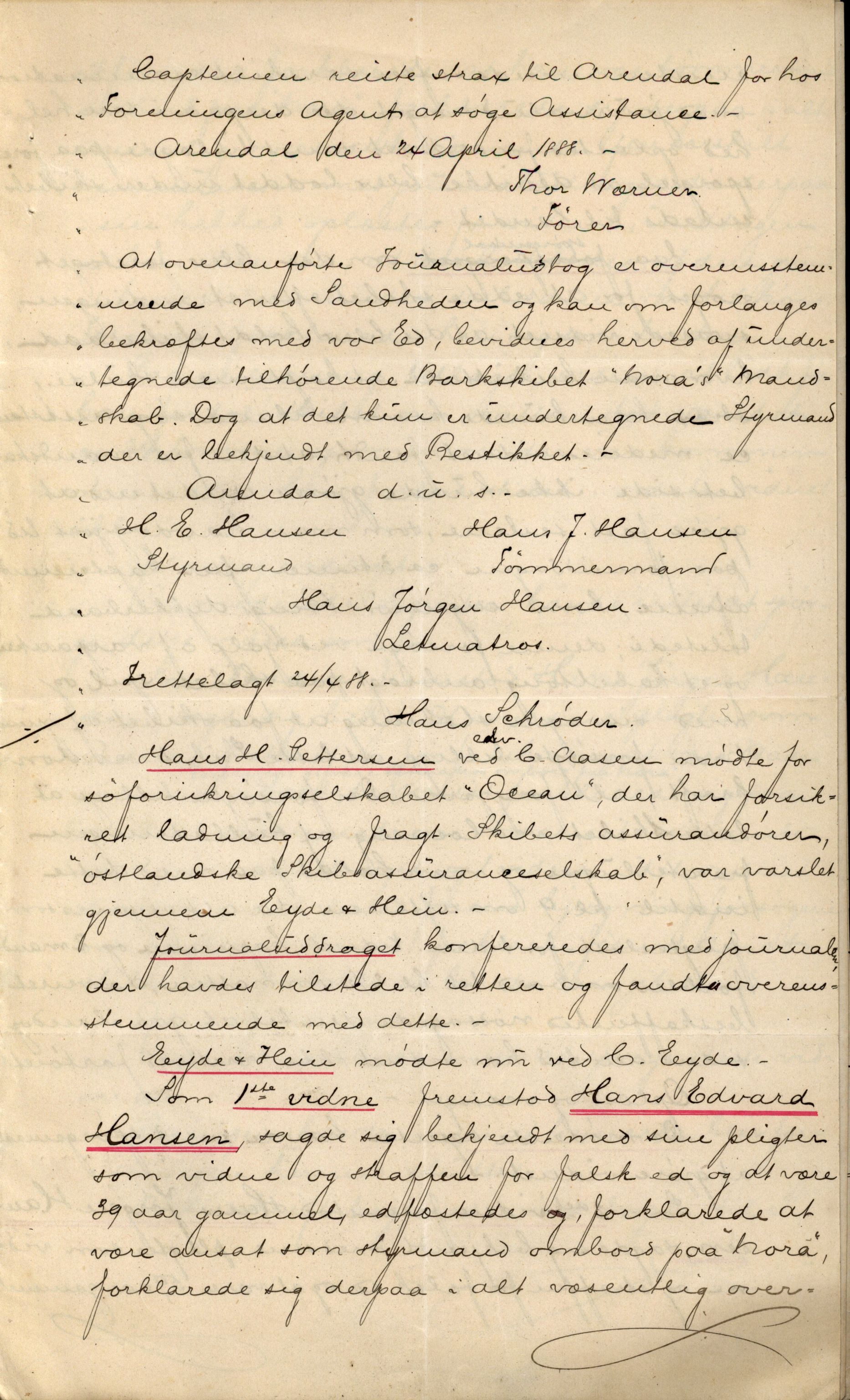 Pa 63 - Østlandske skibsassuranceforening, VEMU/A-1079/G/Ga/L0022/0006: Havaridokumenter / Nora, Ophir, 1888, p. 48