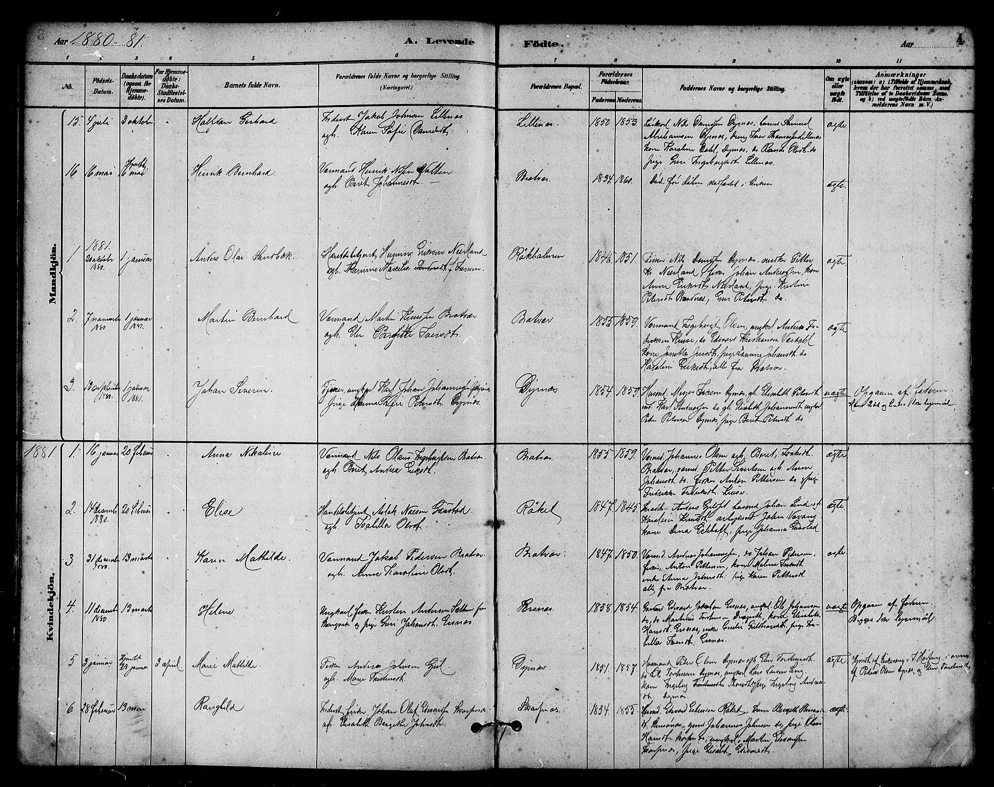 Ministerialprotokoller, klokkerbøker og fødselsregistre - Møre og Romsdal, AV/SAT-A-1454/582/L0947: Parish register (official) no. 582A01, 1880-1900, p. 4