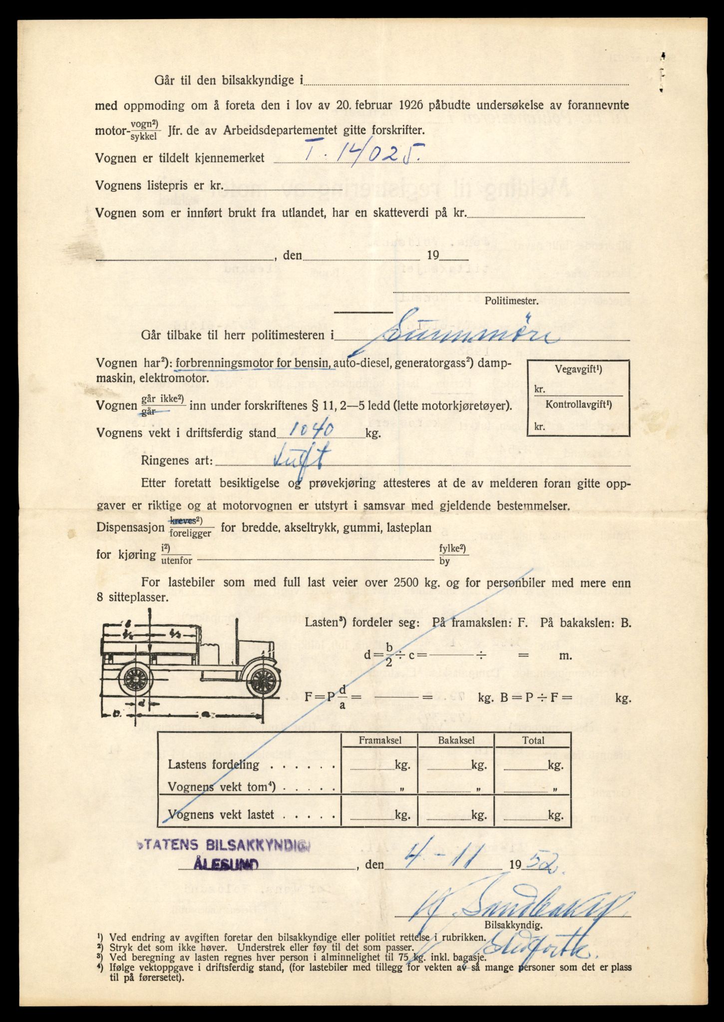 Møre og Romsdal vegkontor - Ålesund trafikkstasjon, AV/SAT-A-4099/F/Fe/L0042: Registreringskort for kjøretøy T 13906 - T 14079, 1927-1998, p. 1848