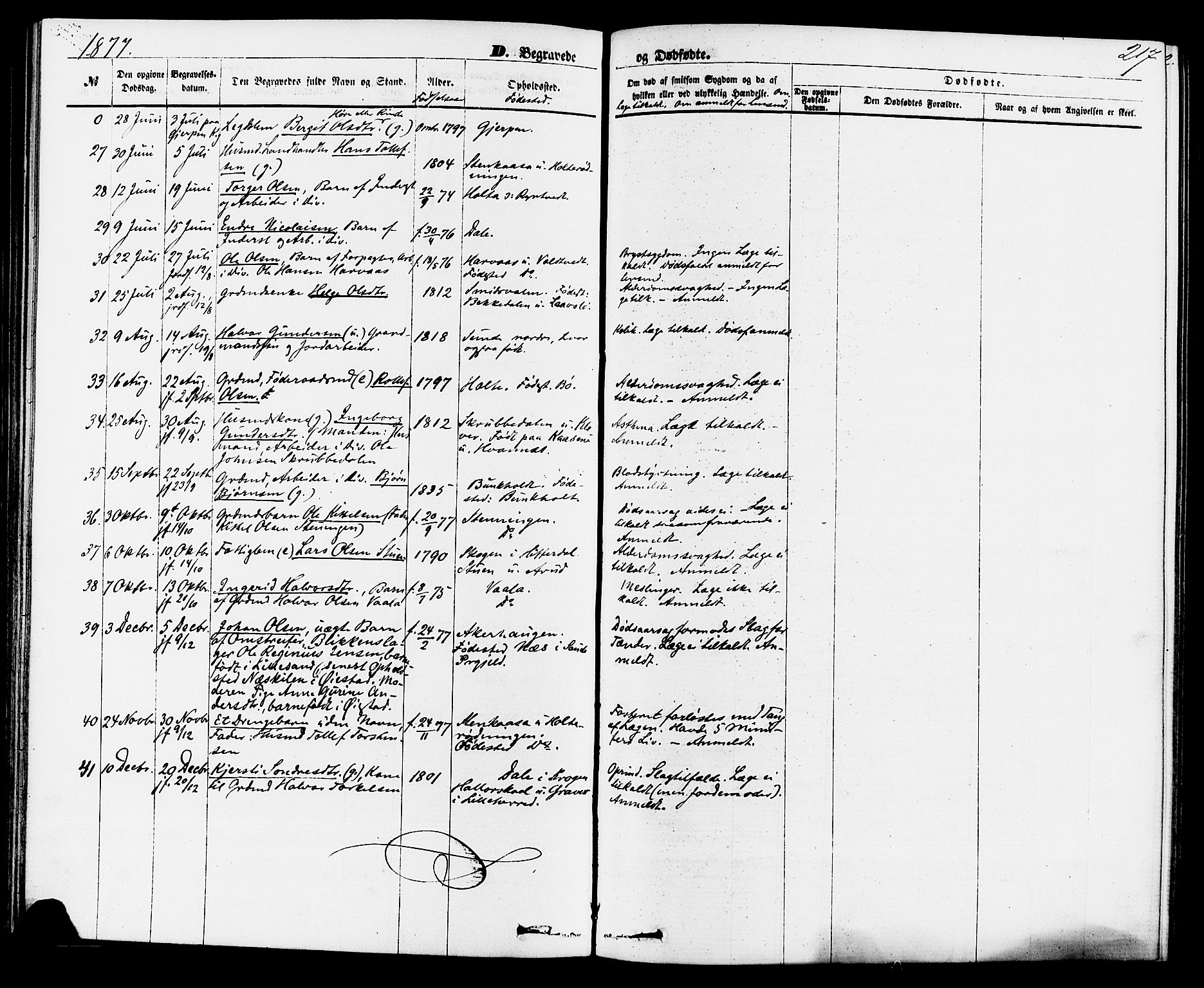 Sauherad kirkebøker, AV/SAKO-A-298/F/Fa/L0008: Parish register (official) no. I 8, 1873-1886, p. 217