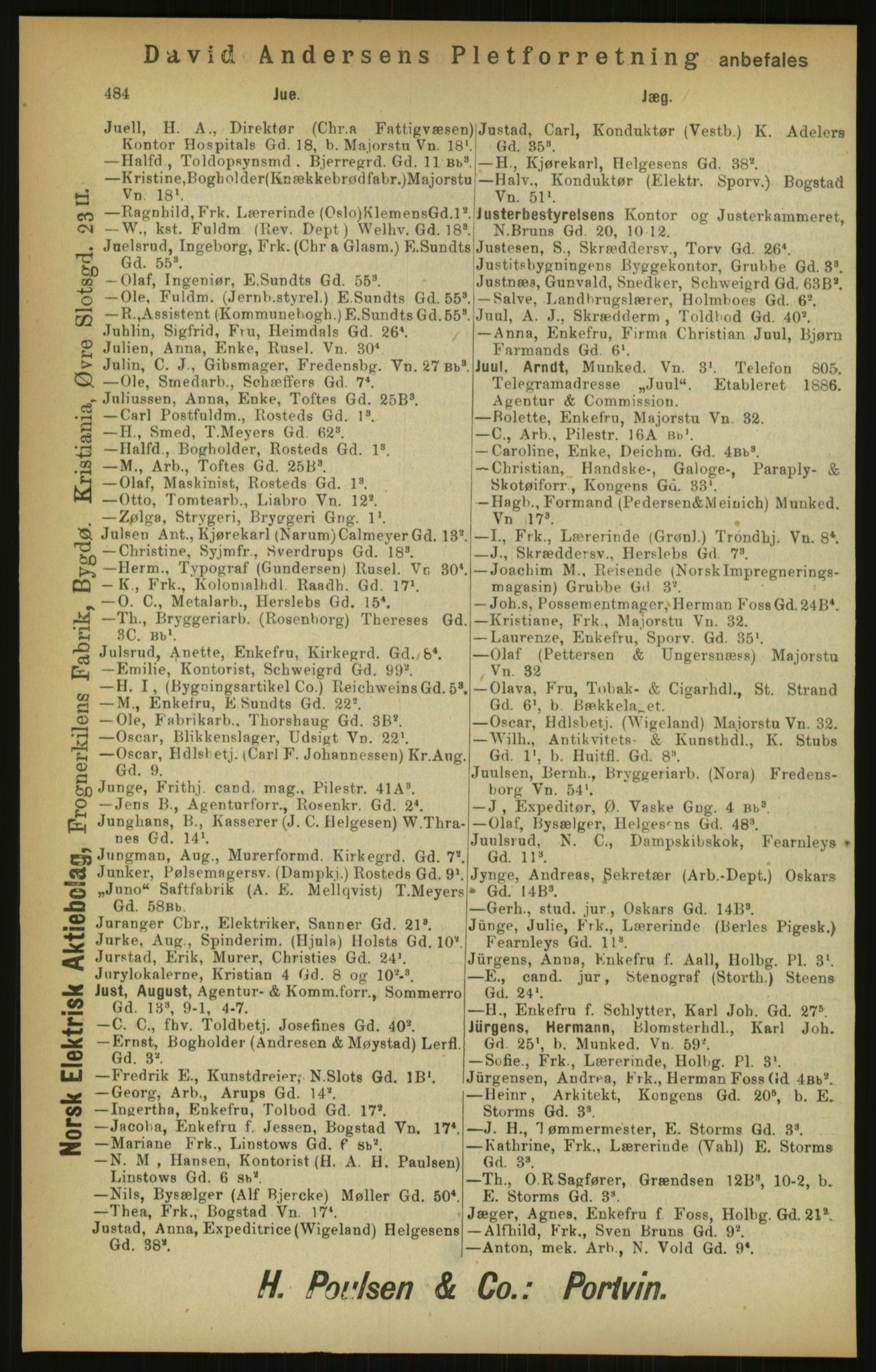 Kristiania/Oslo adressebok, PUBL/-, 1900, p. 484