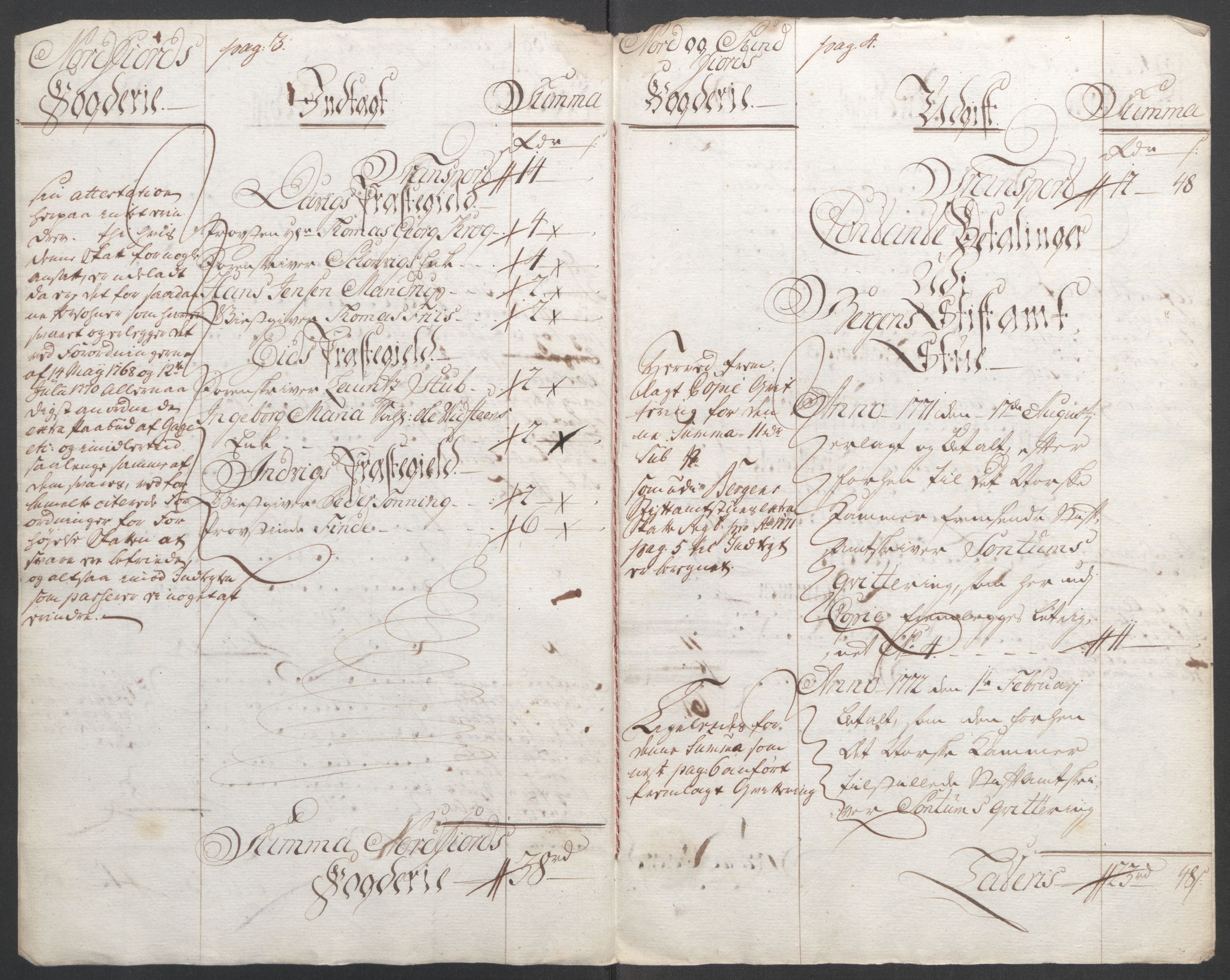 Rentekammeret inntil 1814, Reviderte regnskaper, Fogderegnskap, AV/RA-EA-4092/R53/L3550: Ekstraskatten Sunn- og Nordfjord, 1762-1771, p. 346