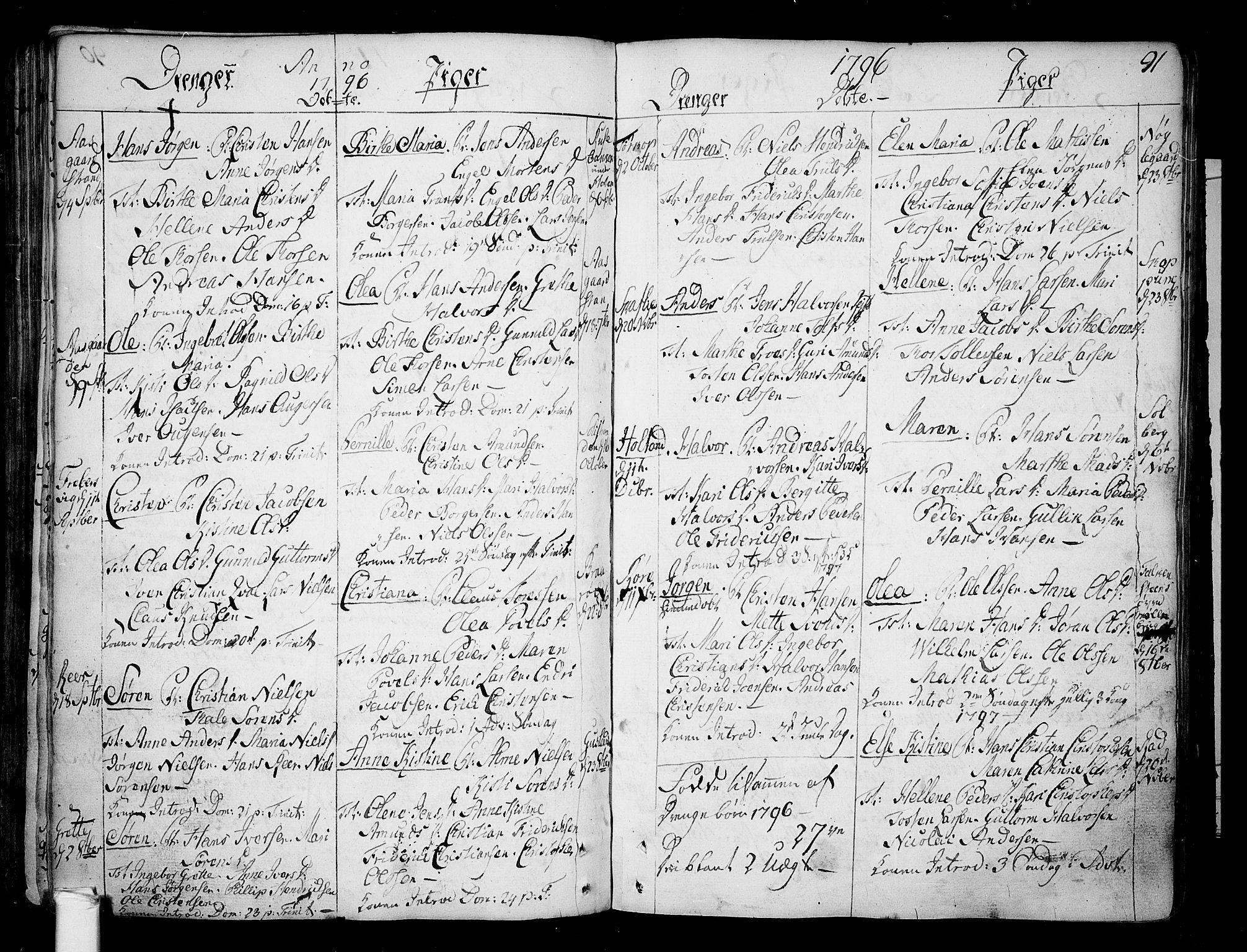 Borre kirkebøker, AV/SAKO-A-338/F/Fa/L0002: Parish register (official) no. I 2, 1752-1806, p. 91