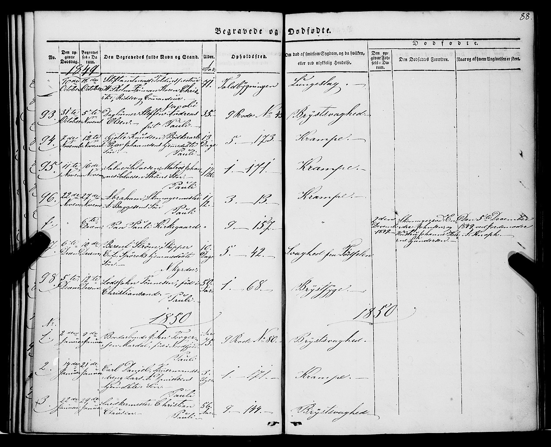 Nykirken Sokneprestembete, SAB/A-77101/H/Haa/L0041: Parish register (official) no. E 1, 1833-1850, p. 88
