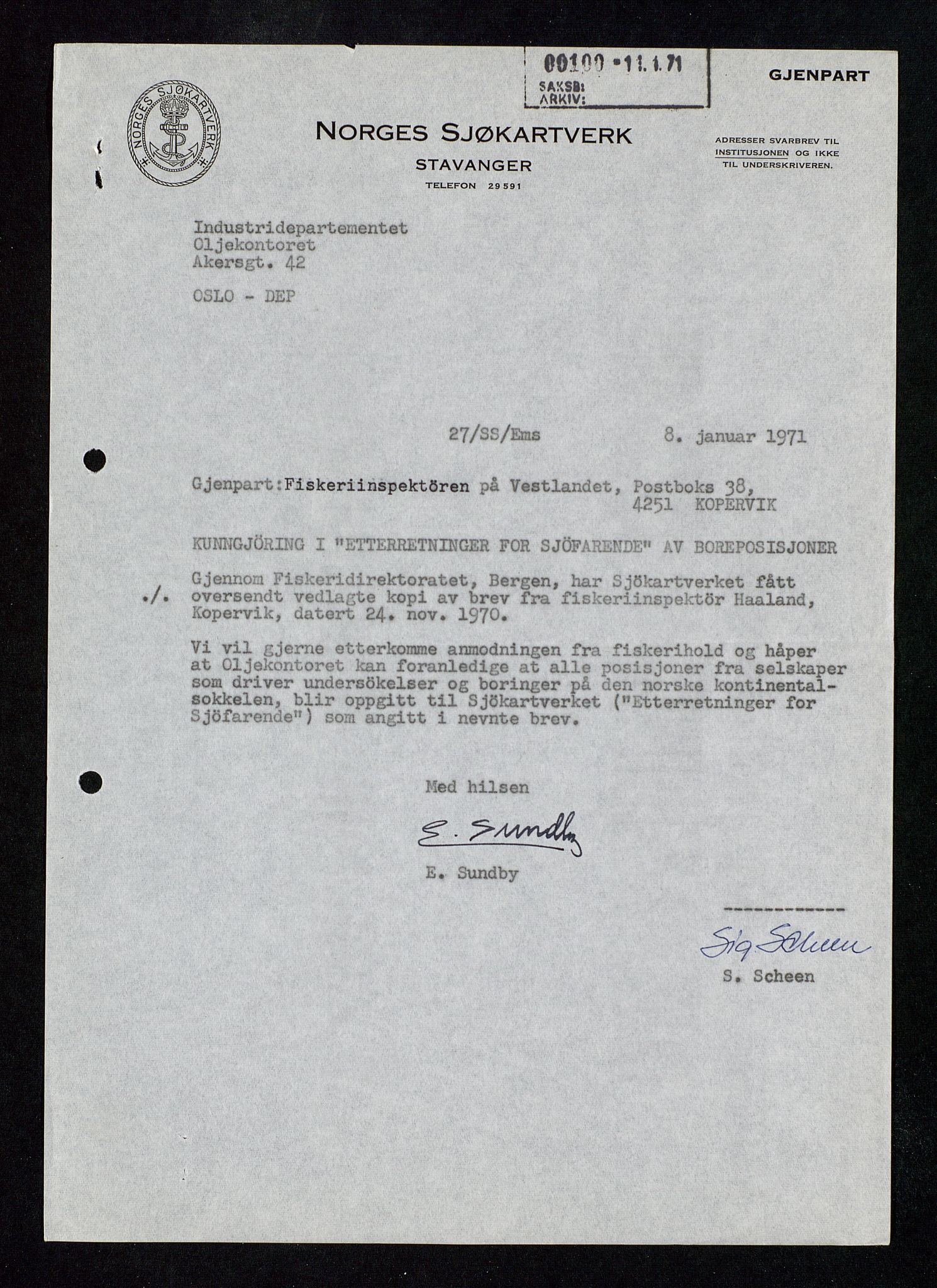 Industridepartementet, Oljekontoret, AV/SAST-A-101348/Db/L0004: Simulering, havmiljø og dykking, 1966-1973, p. 319